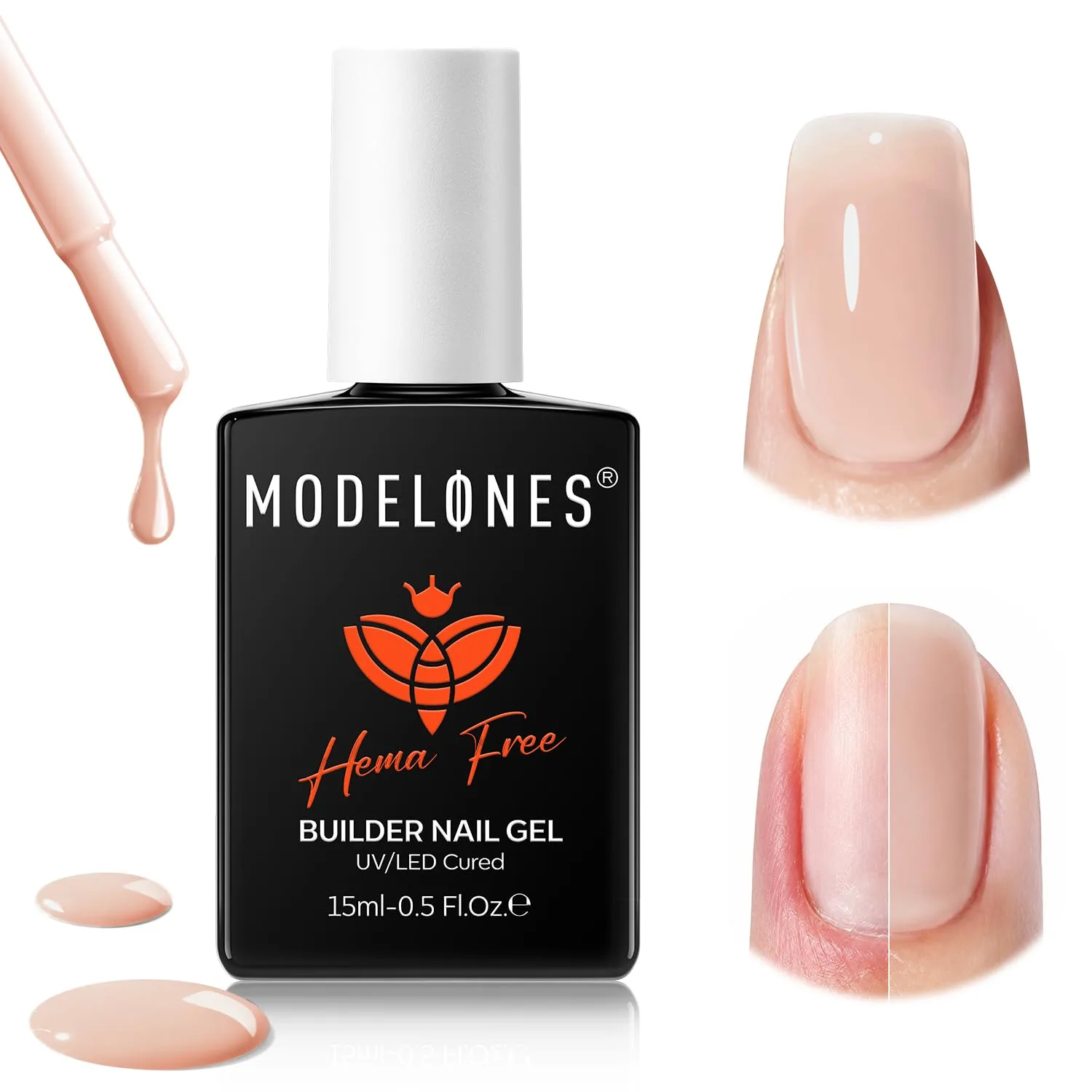 modelones Builder Nail Gel HEMA-Free Neutral Nude Builder Strengthener