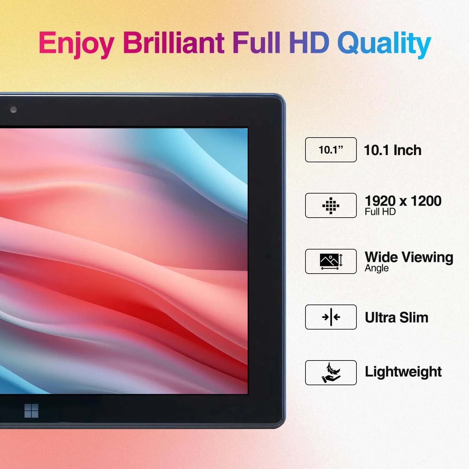 Fusion5 10.1" Windows 11 Tablet PC - FWIN232 Plus Ultra Slim Windows Tablet Computer - Intel N5100 Quad-Core, 8GB RAM, Full HD 10 Inch Display, 5G WiFi, USB 3.0, Micro HDMI, Dual Cameras, Bluetooth