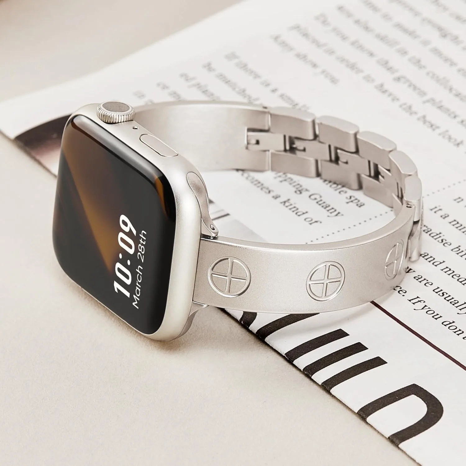 Missair Compatible with Apple Watch Band 38mm 40mm 41mm 42mm 44mm 45mm 46mm 49mm, Stainless Steel Metal Strap Women Dressy Bracelet Wristband for iWatch Series 11 10 9 8 7 6 5 4 3 2 1 SE Ultra