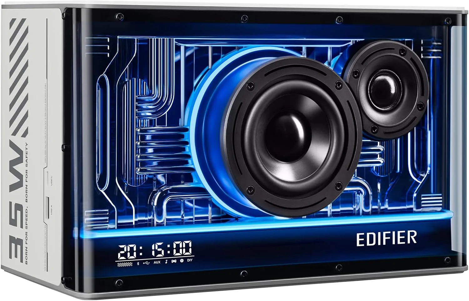 Edifier QD35 Tabletop Bluetooth Speakers, Splendid Light Effects, White