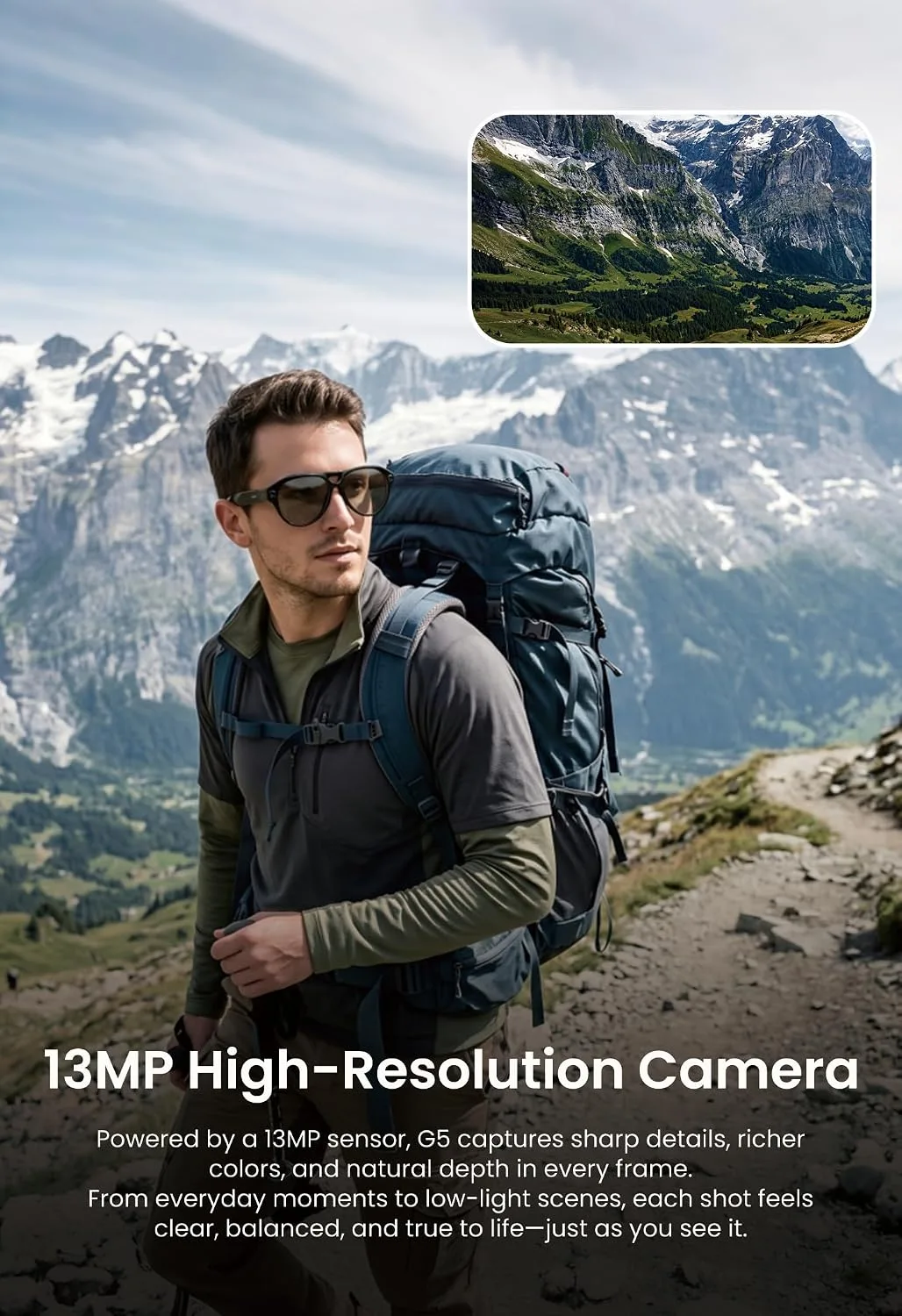 G5 AI Smart Glasses with Camera and Bluetooth, 13MP Video Recording Glasses