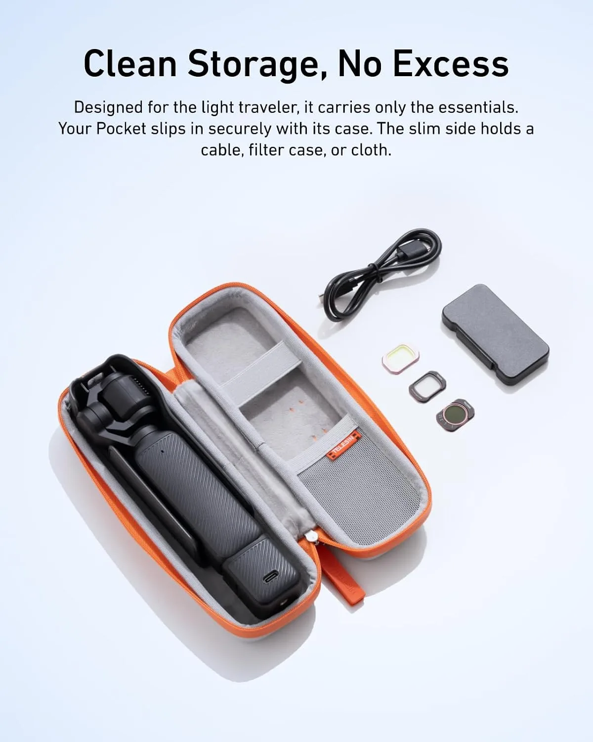 Telesin DisAdv Carrying Case for Pocket 4/3/Xtra Muse/Insta360 Luna Ultra