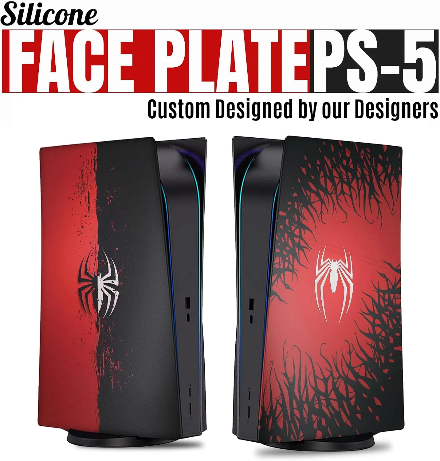 BCB Controllers Custom Spiiderrman Silicone Cover Compatible with PS-5 Console (Slim) | Protective Silicone Case for Play-Station 5 Console | Proudly Designed in USA with Durable, Anti-Slip Material