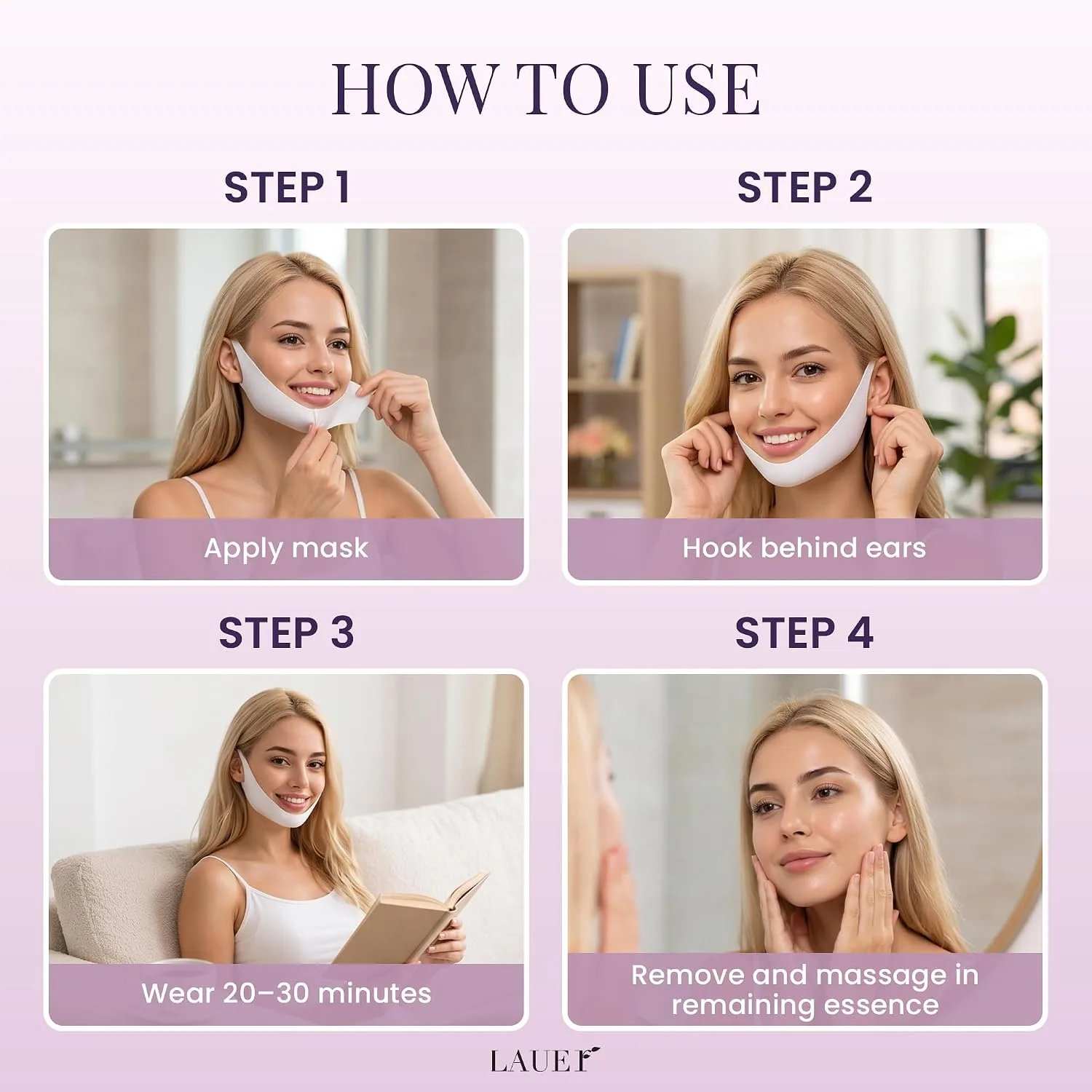 LAUER COSMETIC V Shaped Hydrogel Chin Mask with Collagen, 25 Count