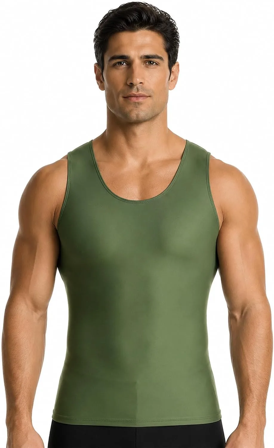 Insta Slim - Made in USA 3 Pack Compression Muscle Tank Body Shapers for Men. Back Support, Slimming Shapewear Undershirt