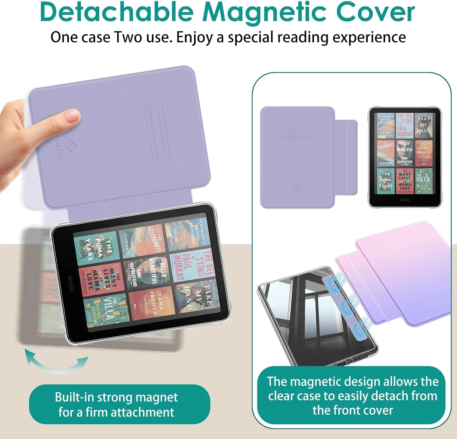 Fintie Detachable Case for Kindle Paperwhite 12th Gen 2024/Kindle Colorsoft