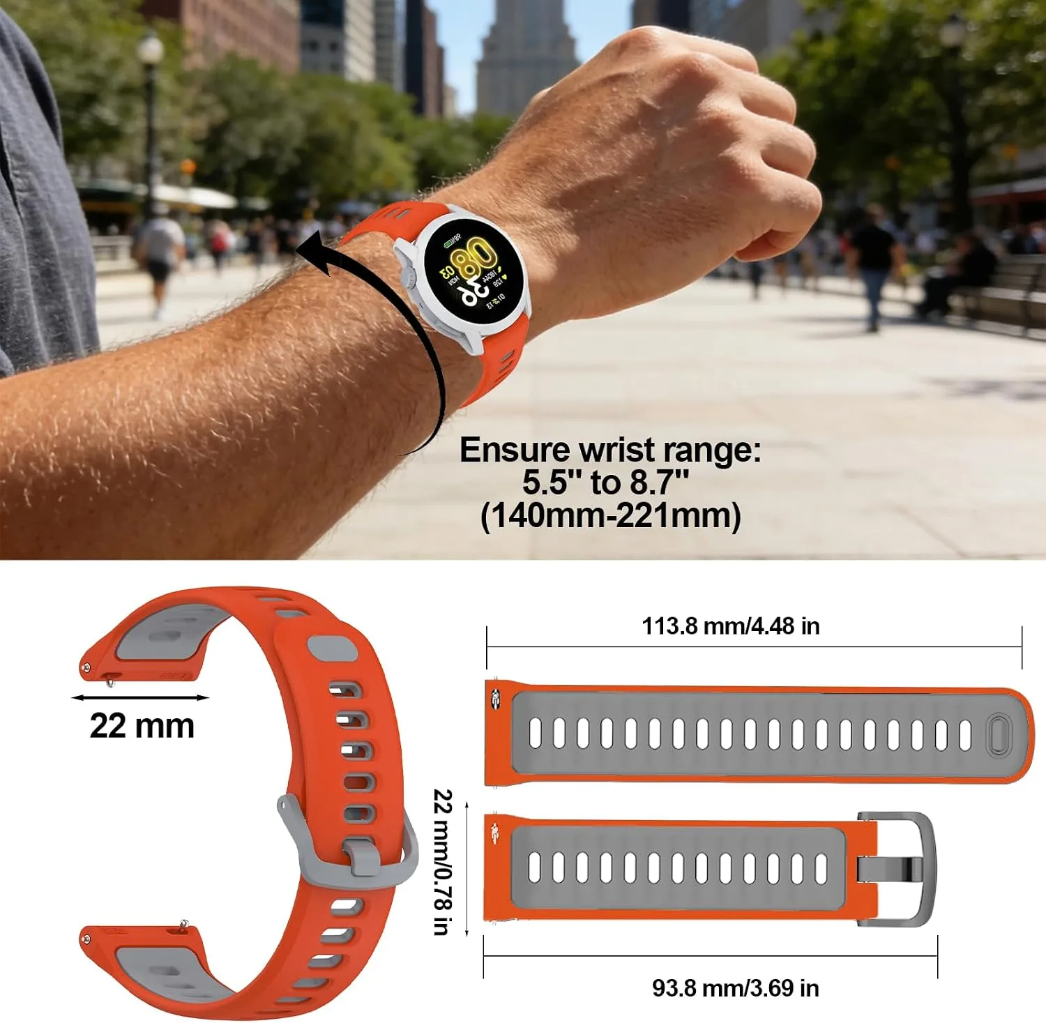 Silicone Bands Compatible with COROS PACE 3/4/Pro, COROS APEX PRO/2 Pro/APEX 46 MM/APEX 4 42 MM, Replacement Breathable Smartwatch Straps for Women and Men