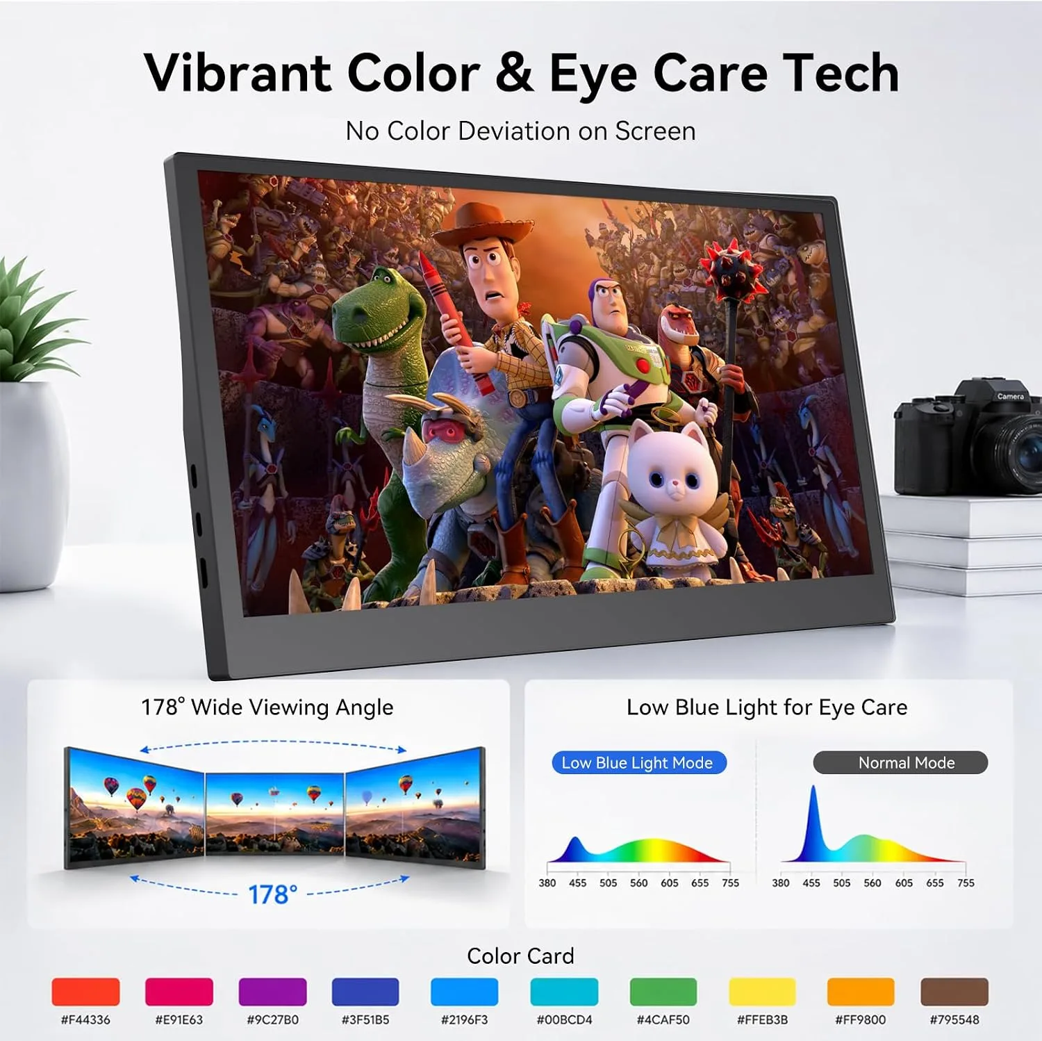 JUSTTHINK 16" Portable Monitor IPS 1920x1200 16:10 Ultra-Slim