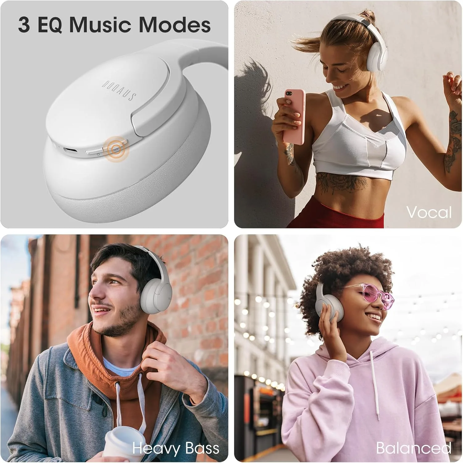 DOQAUS Bluetooth Headphones Over Ear, Headphones Wireless with 90H Playtime
