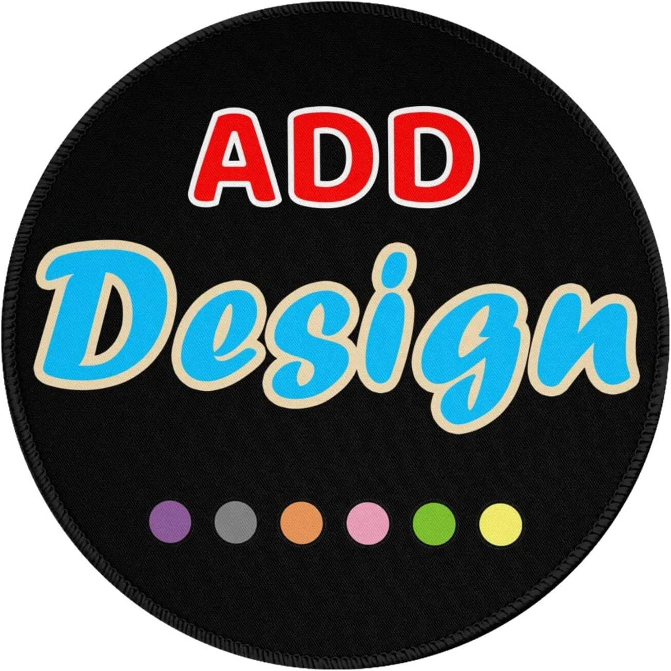 Custom Gaming Mouse Pad with Stitched Edge, Add Your Picture Text Logo, Non Slip for Home Office Work (Round 8in)