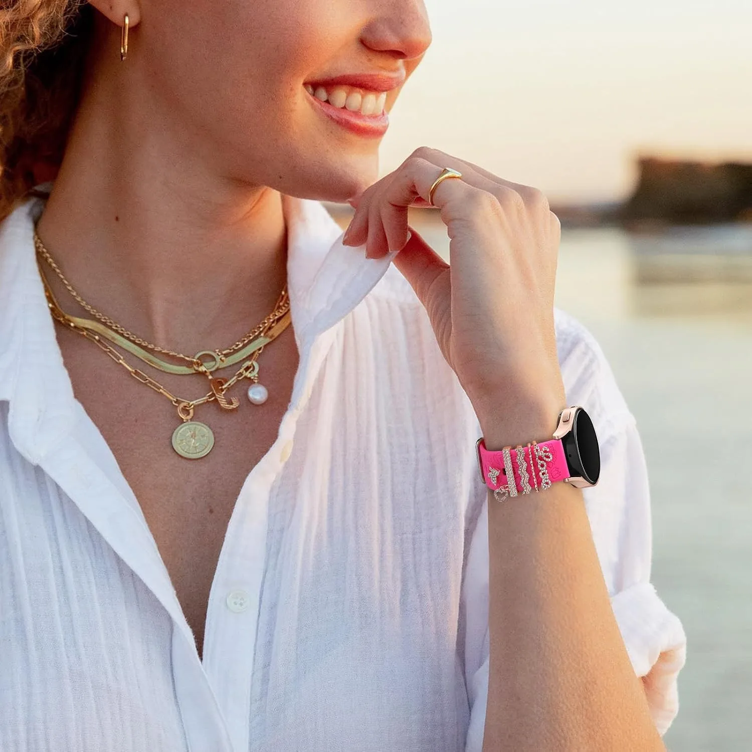 DaQin Flower Engraved Band Compatible with Samsung Galaxy Watch 7 Bands