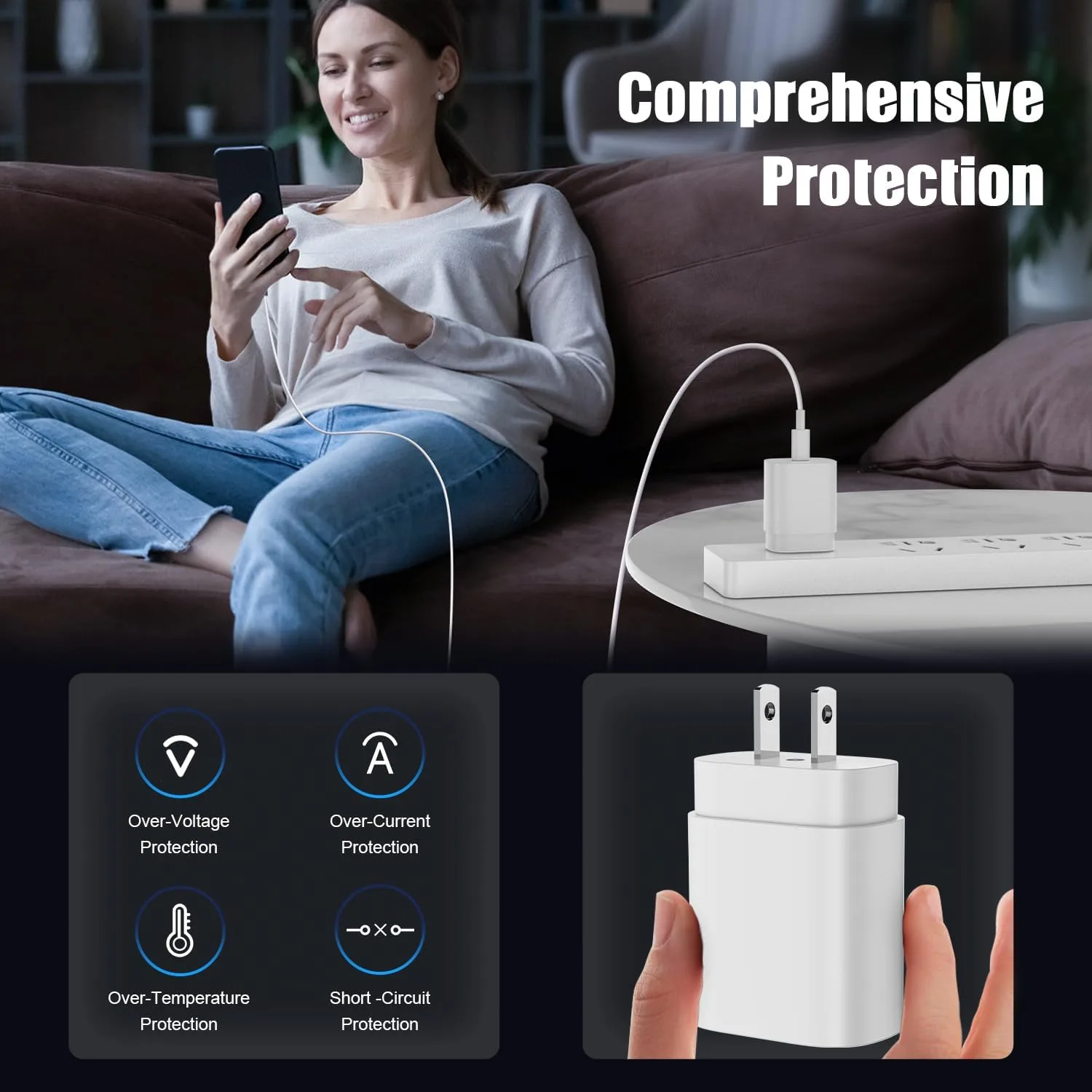 25W for iPhone 17 16 Charger Fast Charging,4 Pack USB C Wall Charger Block