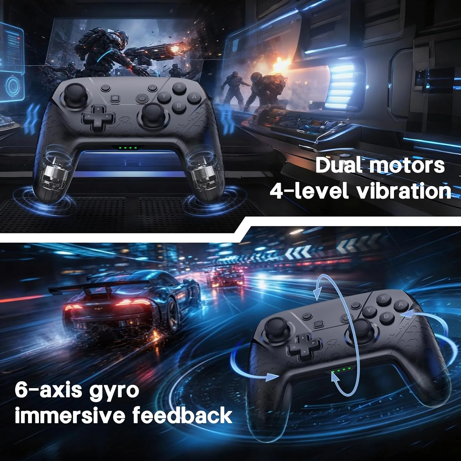 YAEYE Wireless Switch Pro Controller with NFC Amiibo, 1000mAh Battery Switch Controller for Nintendo Switch/Switch Lite/Switch OLED/PC, Gamepad with 6-Axis Gyro Dual Vibration Screenshot