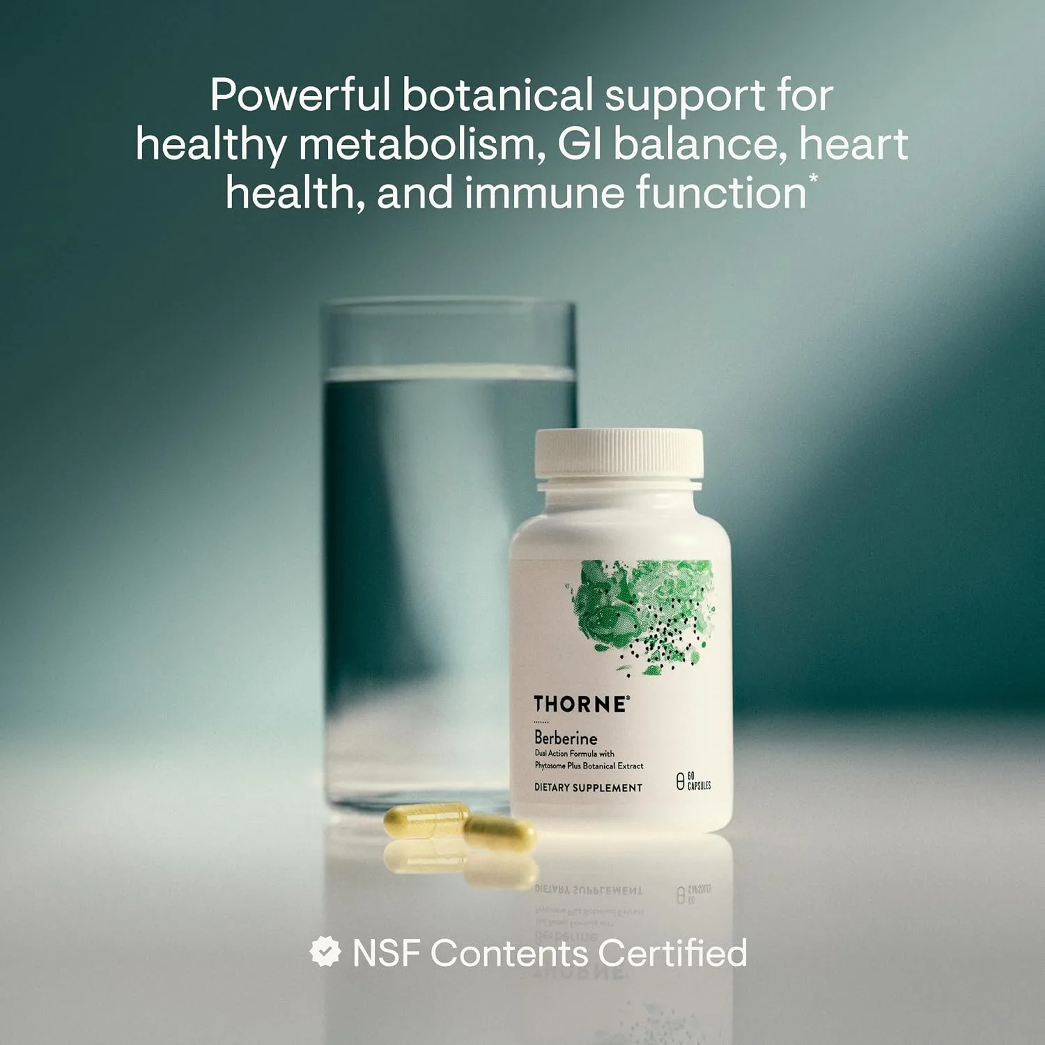 THORNE Berberine, Dual Action Phytosome & HCl Formula, 60 Capsules