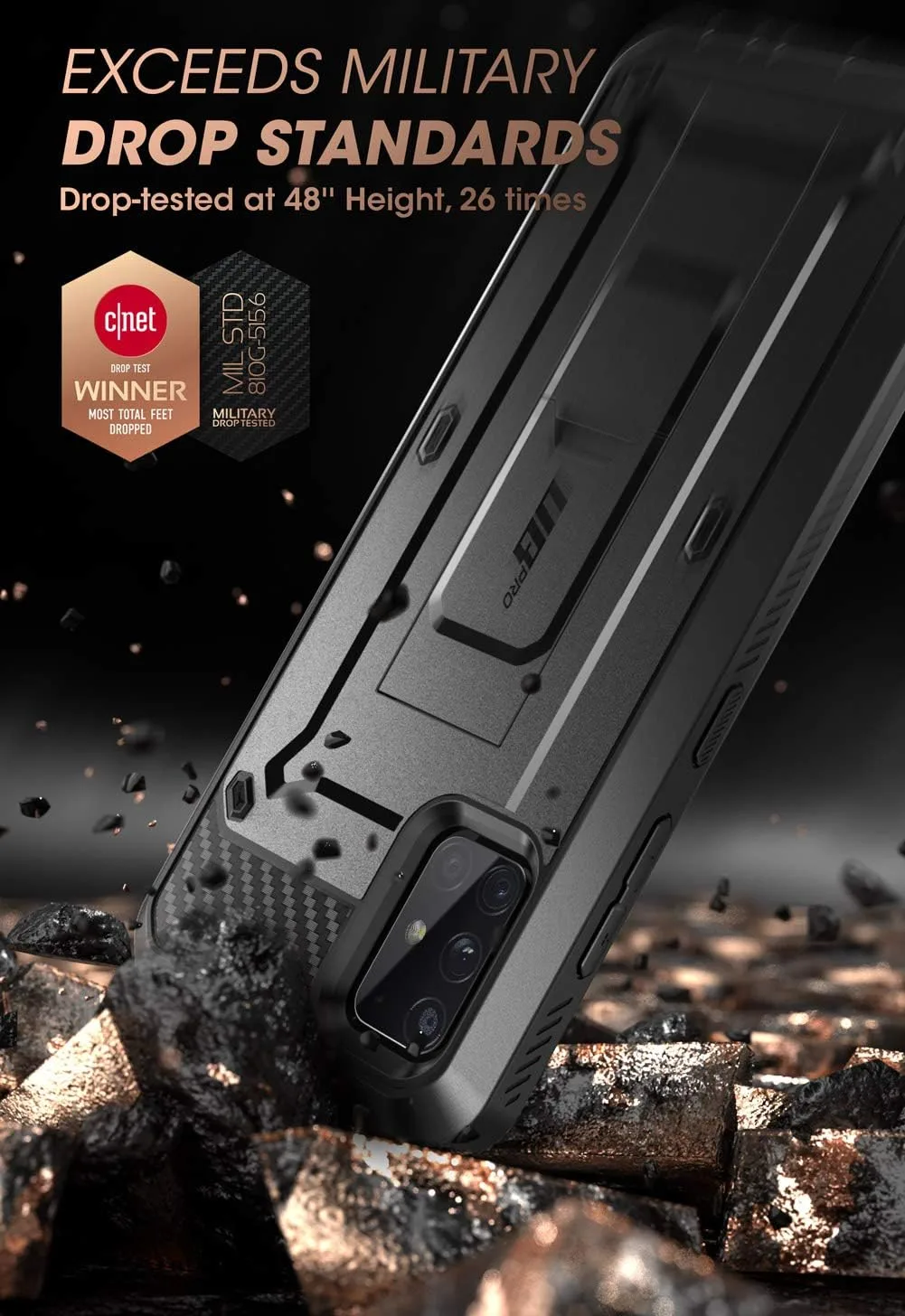 SUPCASE for Samsung Galaxy A71 5G Case with Built-in Kickstand, Black