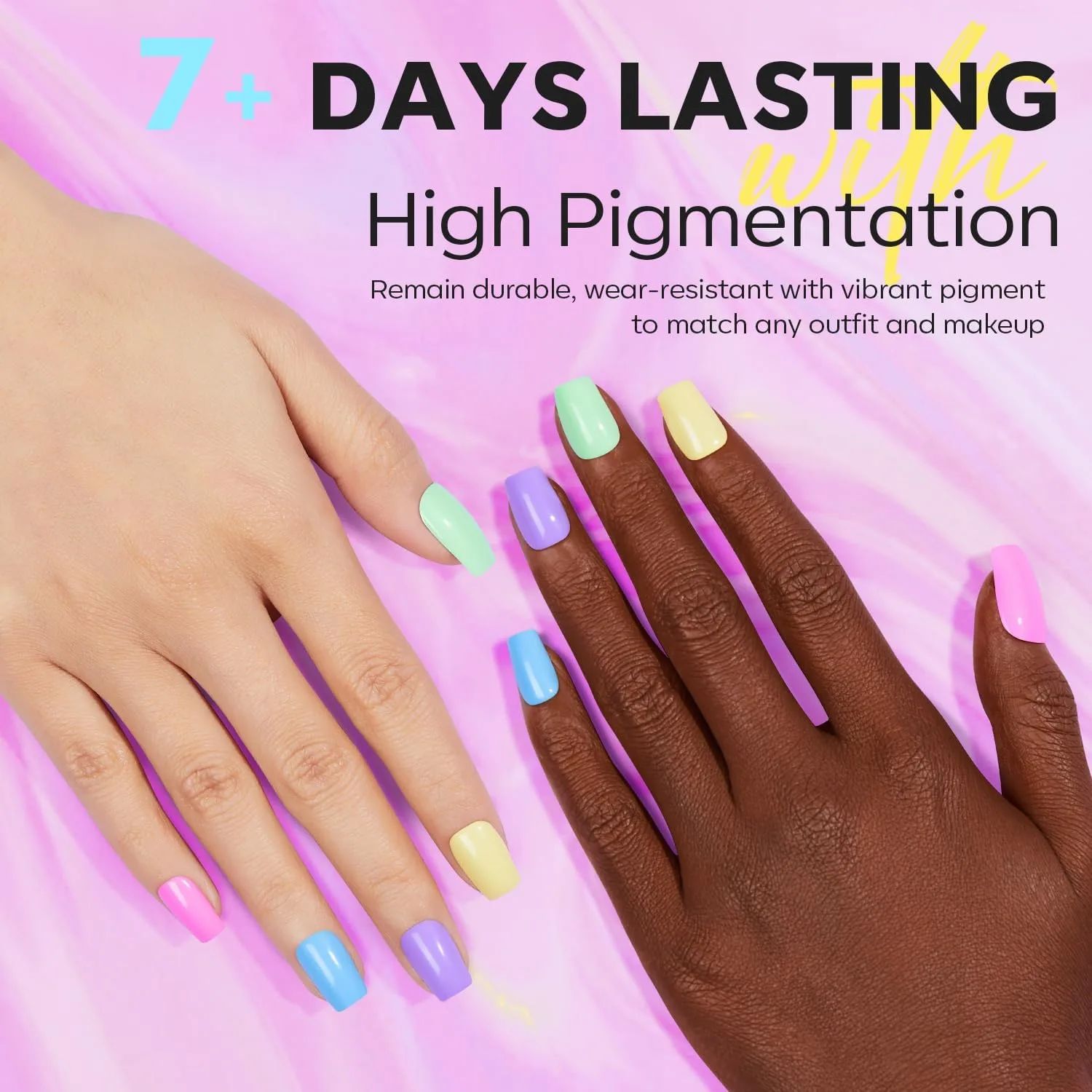 modelones Pastel Nail Polish, 6 Colors Macaron Pink Quick Dry Set