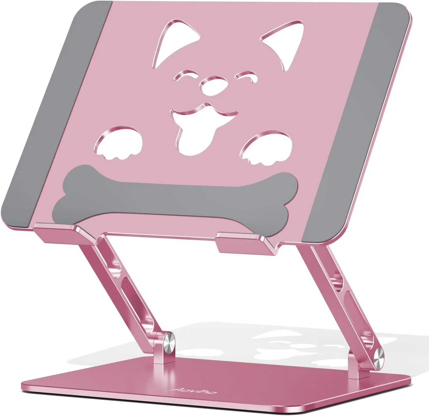 Aoviho Aluminum Laptop Stand for Desk Fit for All 10"-17.3" Laptops, Pink