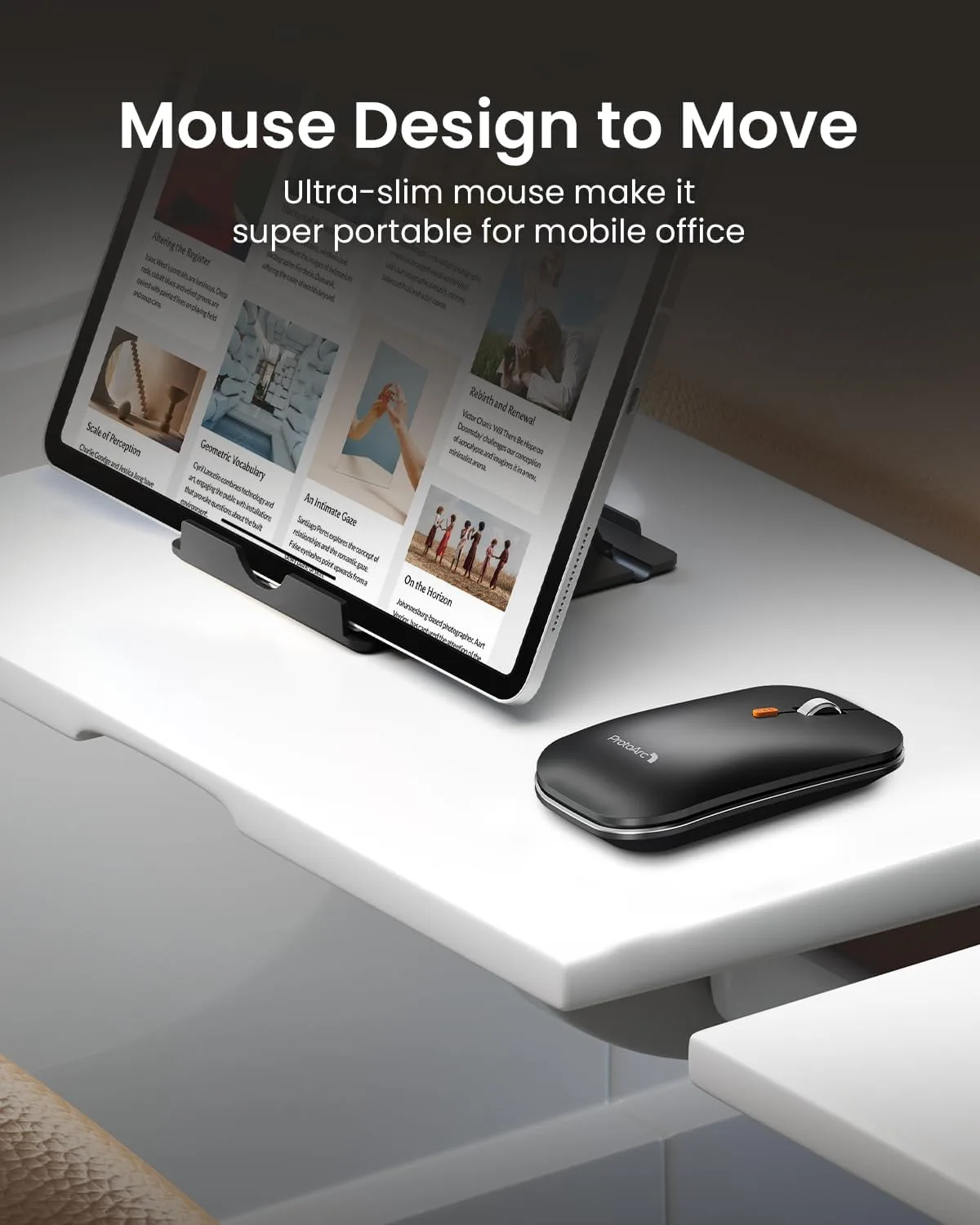 ProtoArc XKM01 Full-Size Foldable Keyboard Mouse Combo for Travel, Gray