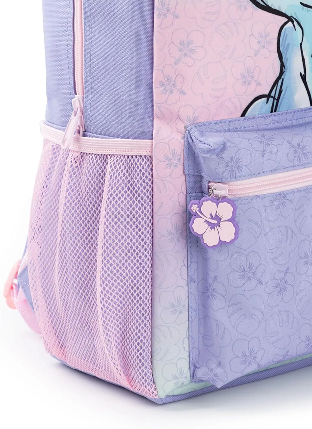 Disney Lilo & Stitch Girls Purple Pink Backpack Rucksack Adjustable Straps Durable Polyester School Bag Kids Sports Luggage