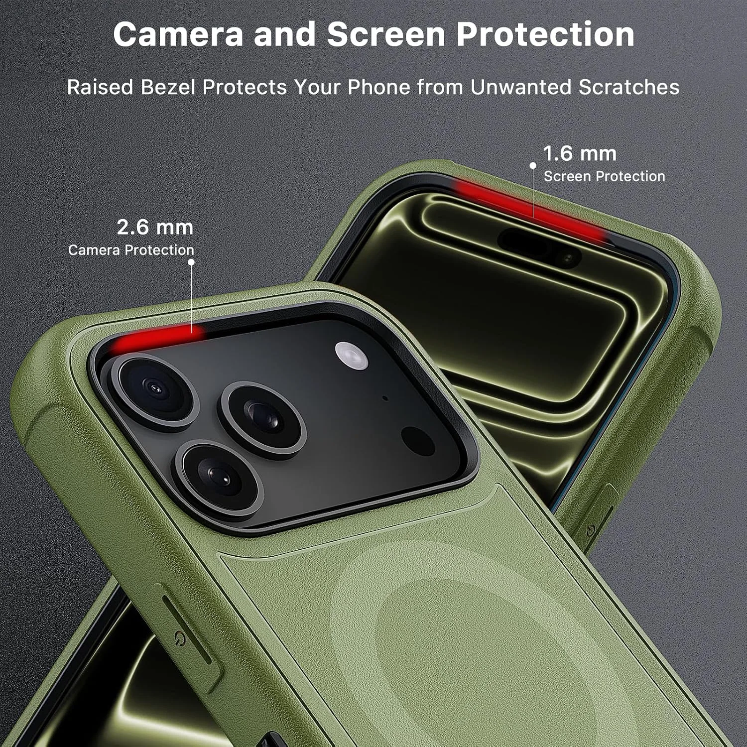 M MYBAT PRO for iPhone 17 Pro Max Case with Belt Clip Holster Army Green