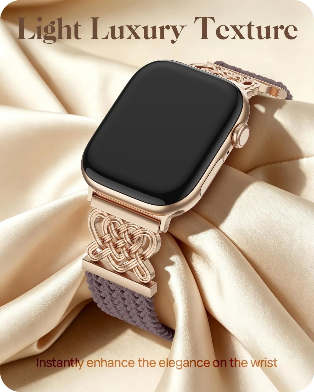 Braided Stretchy Band for Apple Watch Bands for Women 38mm 40mm 41mm 42mm