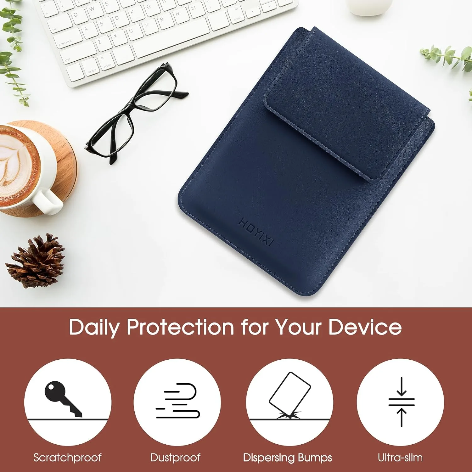 HoYiXi Universal Sleeve Case for 6.8",7" Paperwhite/Colorsoft/Signature Edition 2025 & 2021 Compatible 6.8" Kobo Clara HD/Pocketbook/Tolino Protective Case for 6.8'' 7'' ebook Reader, v