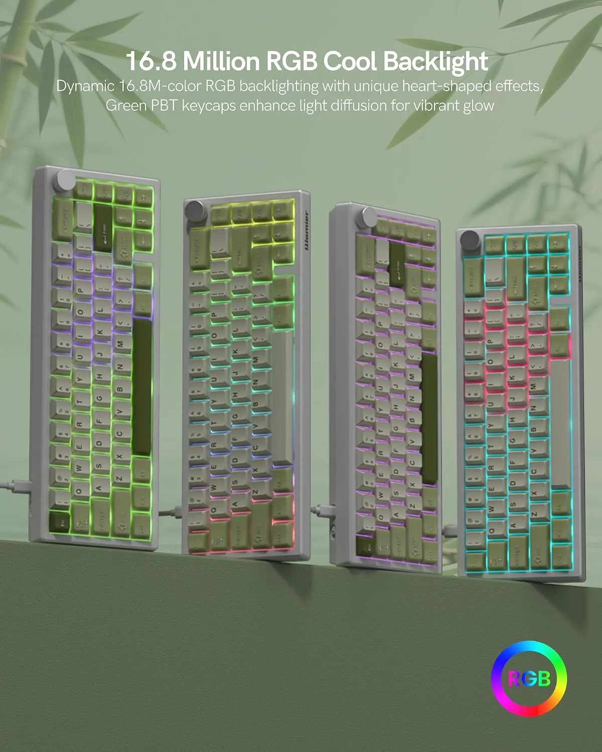 Womier 60% Gaming Mechanical Keyboard Green QMK/VIA