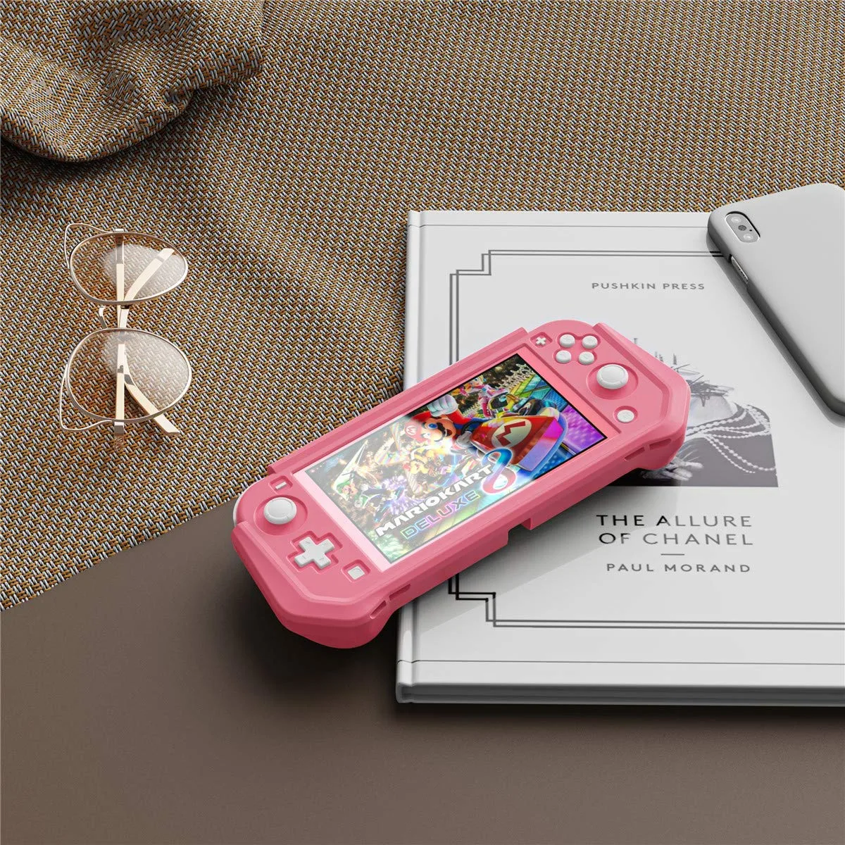 iNOTOGG Coral Compatible with Nintendo Switch Lite Case with Anti-Scratch and Shock Absorbing Protective Cover, Protects from Scratches, Dust, Fingerprints, and Falls