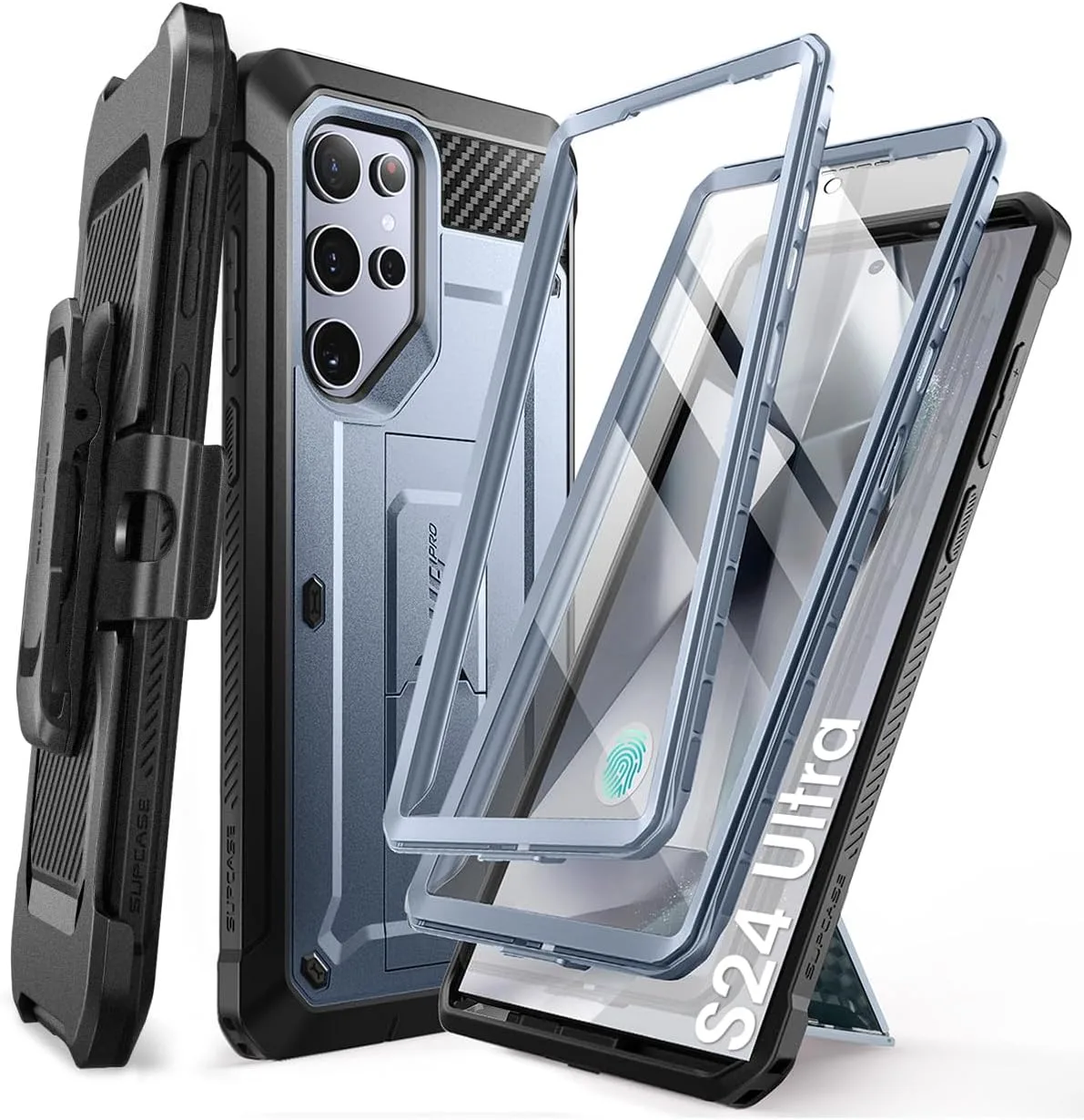 SUPCASE for Galaxy S24 Ultra Case with Built-in Screen Protector, Blue