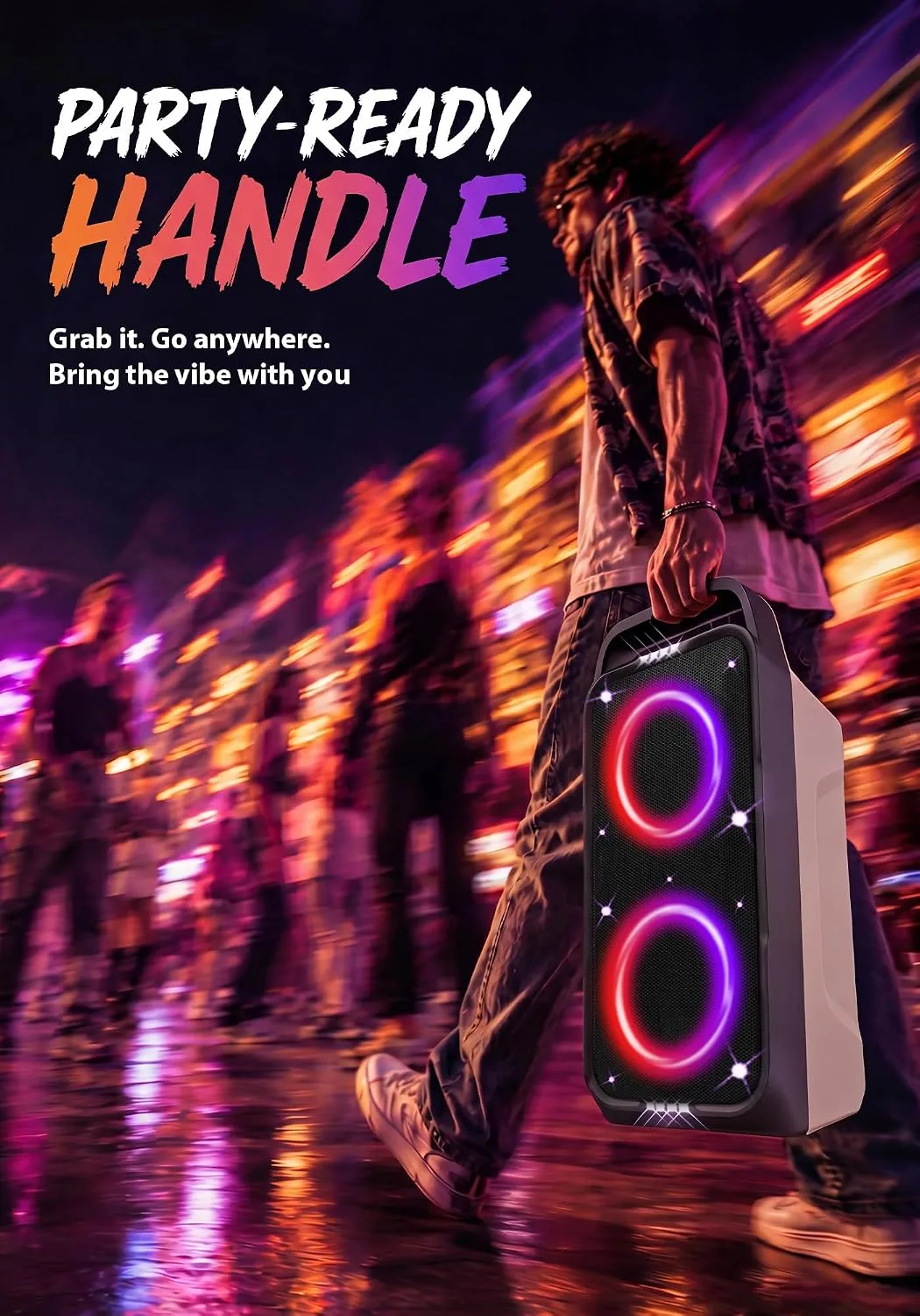 Foxdawn Party Bluetooth Speaker: 240W Peak Loud Sound with Deep Bass