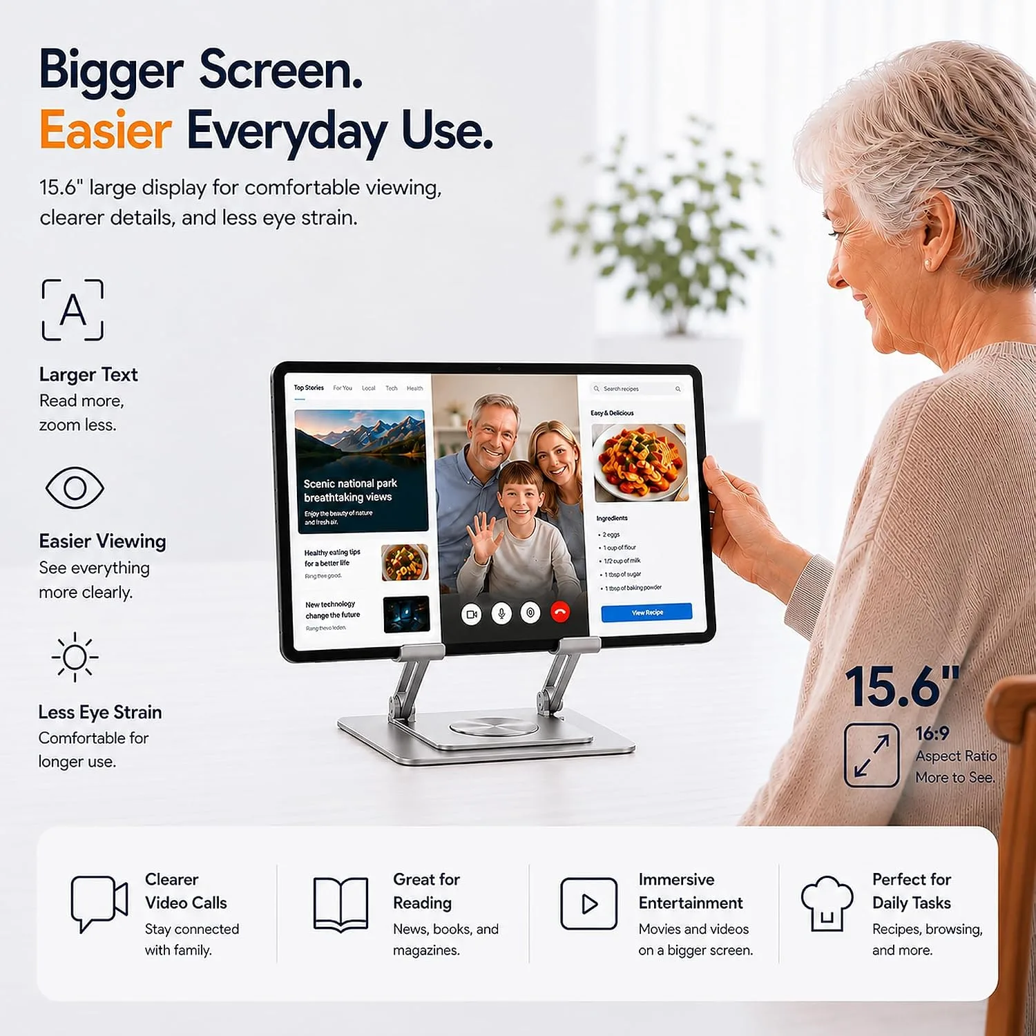 15.6-Inch Android 16 Tablet,Helio G99,12GB RAM,128GB,Wi-Fi,Large Screen