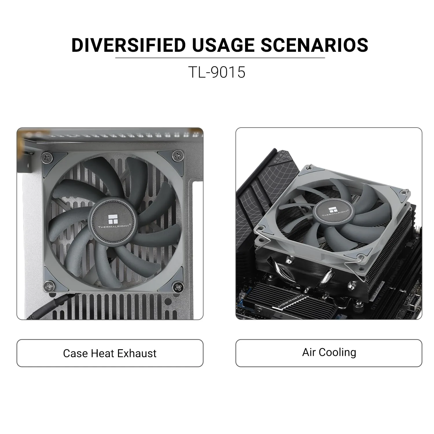 Thermalright TL-9015 CPU Fan, 92mm Case Cooling 4PIN PWM PC Fan with 15mm Ultra-Thin, 2700RPM Speed, CPU Cooling(TL-9015)