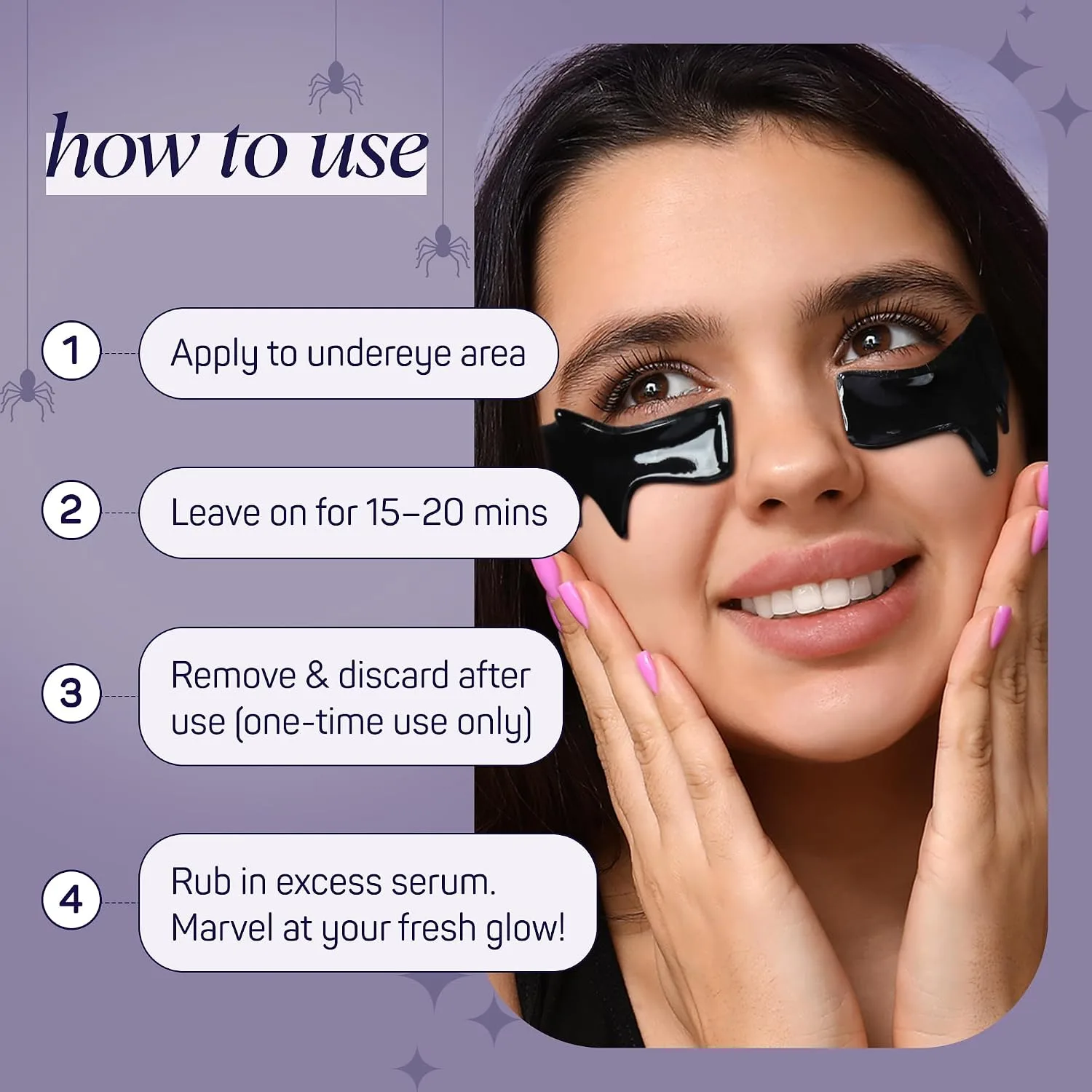 SpaLife Beauty Halloween Hydrogel Under Eye Patches | Halloween Gifts for Women | Eye Patches for Dark Circles | Boo Basket Stuffers for Women & Teens | Undereye Patches for Puffy Eyes | 8 Pairs