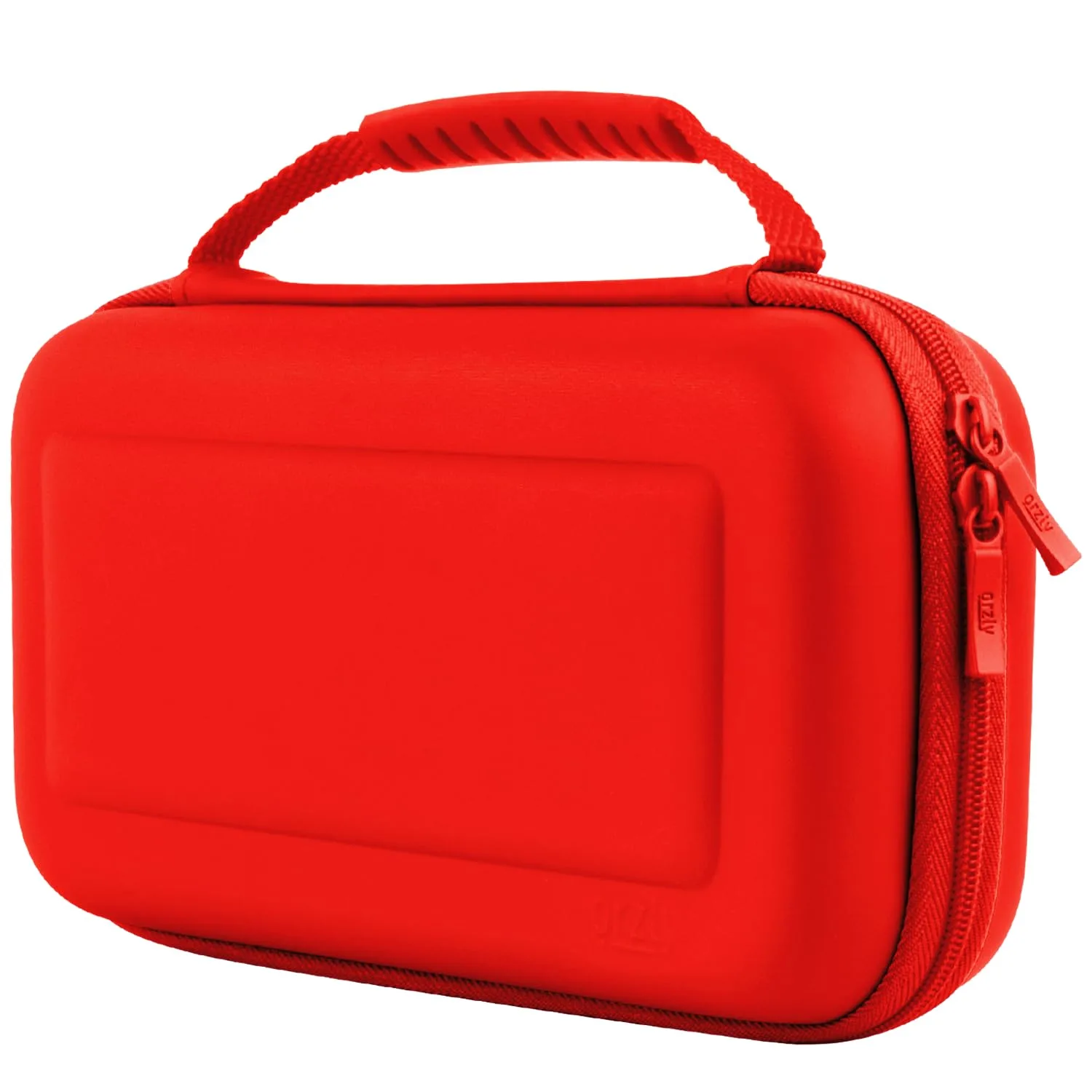Orzly Carrying case for Switch OLED and Switch Console - Red Protective Hard Portable Travel case Shell Pouch for Switch Console & Accessories