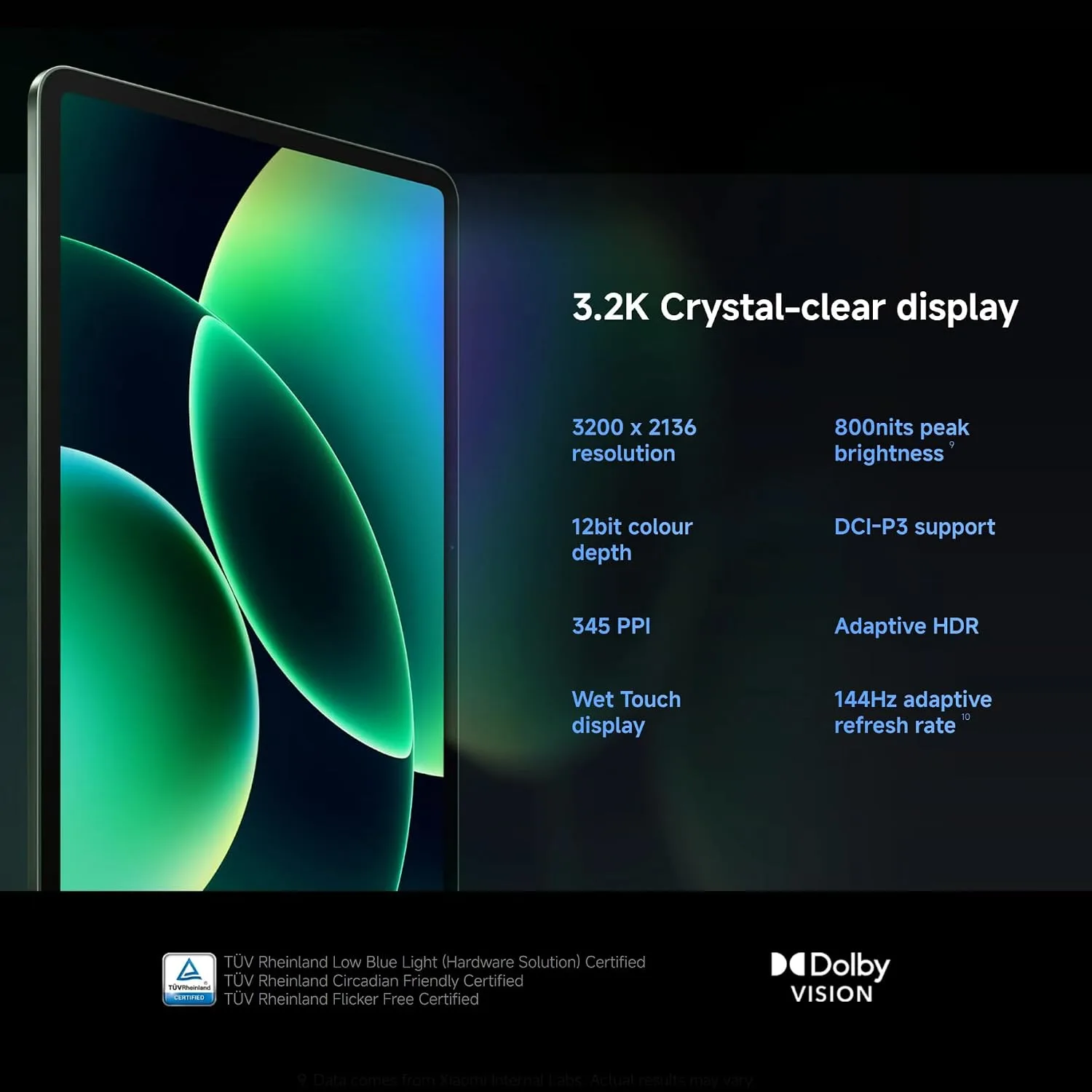 XIAOMI Pad 8 Pro Ai WiFi Version Global (No Calls or Text) 11.2 inches 3.2K 144Hz 9200mAh Bluetooth 5.4 Four Speakers 50 Mp Cam Model 25091RP04G (Blue, 512GB + 12GB)