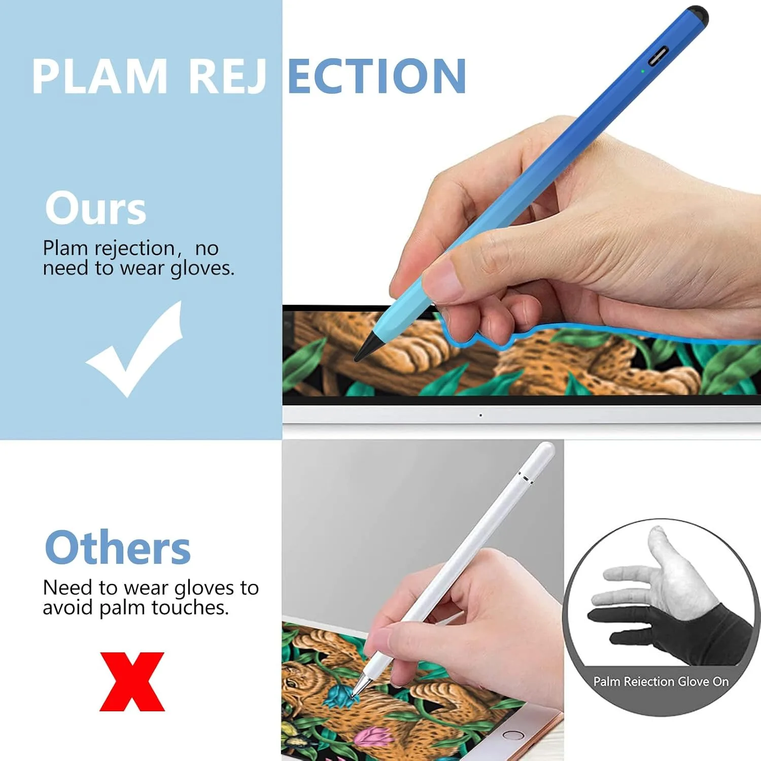 COO Stylus Pen for iPad Pro Air Mini 2018-2024, Palm Rejection Fast Charge