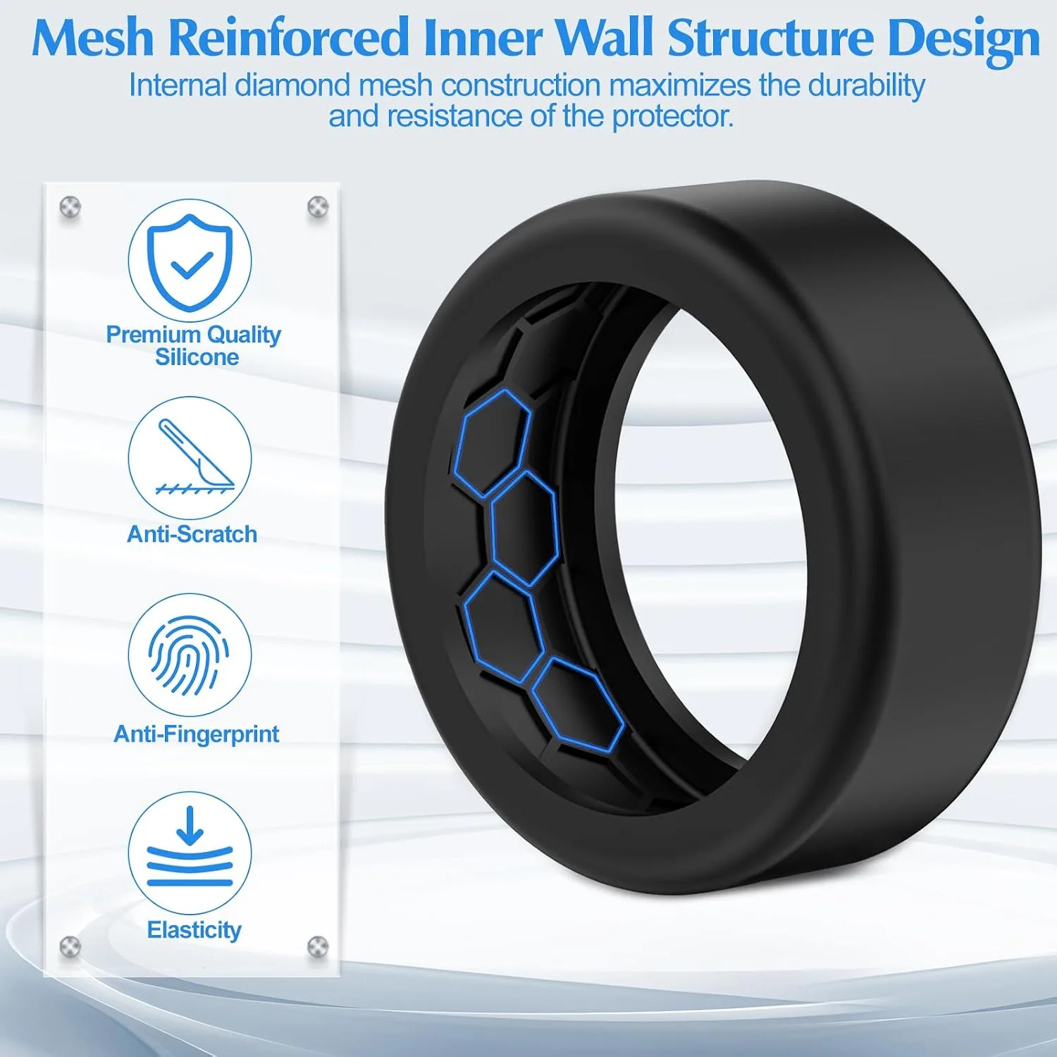 6 Pack Anti-Scratch Silicone Covers Fits 7mm and 8mm Smart Rings, 7MM Protector for RingConn 3/2/2 Air/Samsung Galaxy Ring, 8MM Protector for Oura Gen 4/3/Ultrahuman Ring