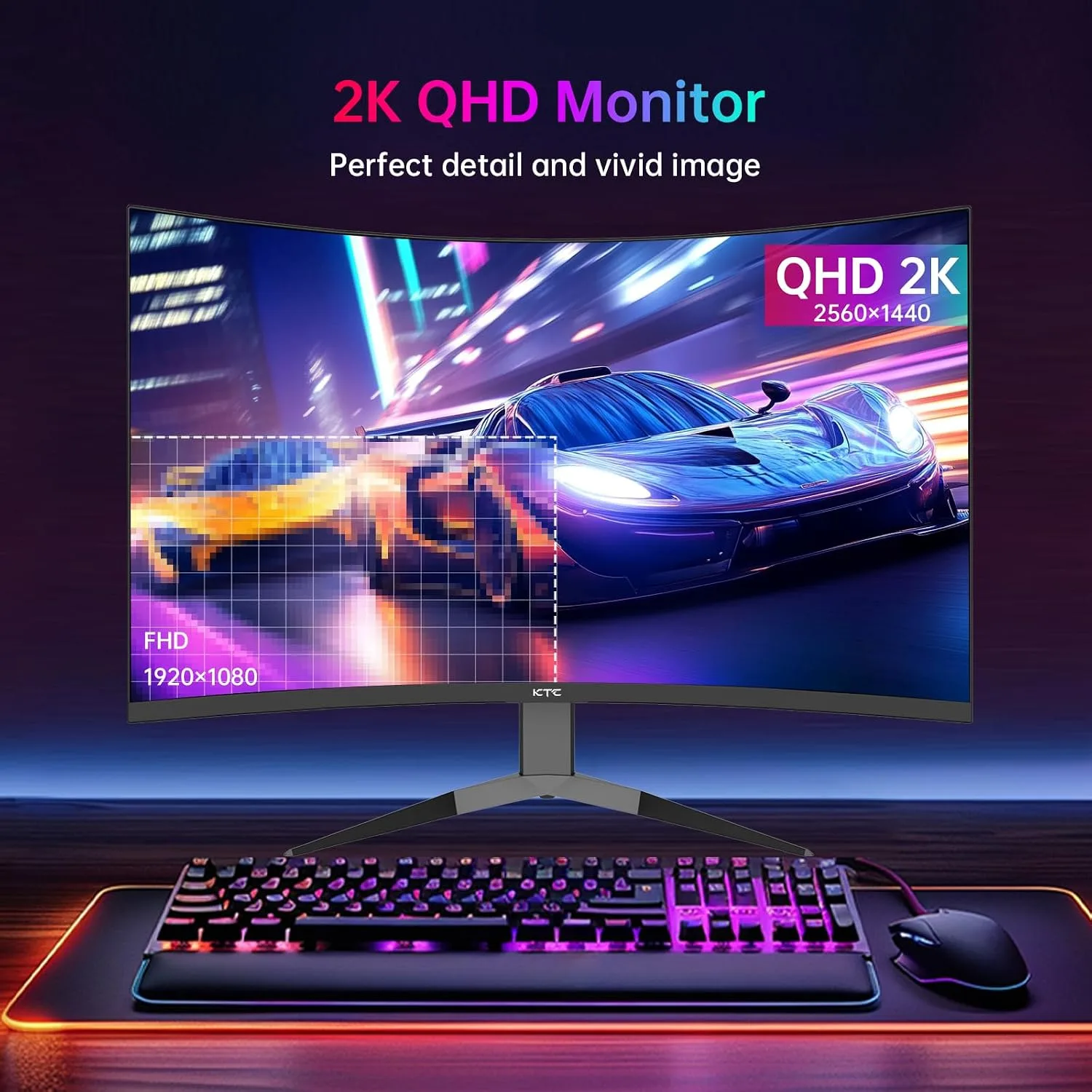 KTC 32 Inch 240Hz Curved Gaming Monitor, 2K 1440P Computer PC Monitor 1000R