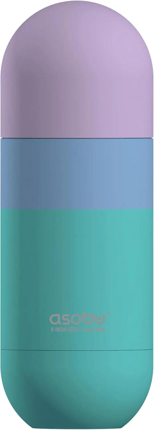 Asobu Orb Stainless Steel Double Wall Insulated Travel Water Bottle – Lid Doubles as a Cup 14 Ounce