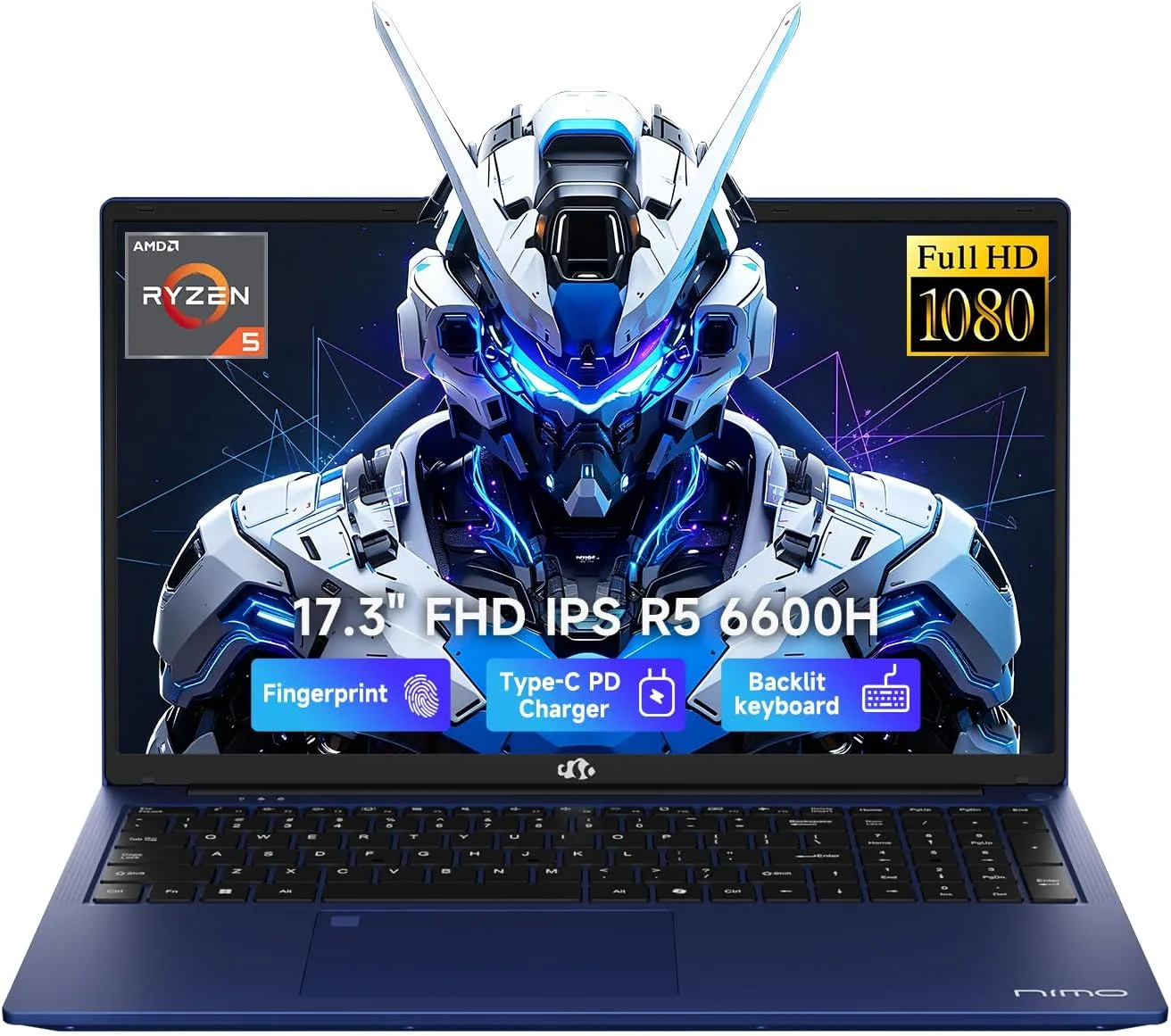 NIMO 17.3" AI-Creator-Laptop, 6-Core AMD R5-6600H 32GB RAM 1TB SSD