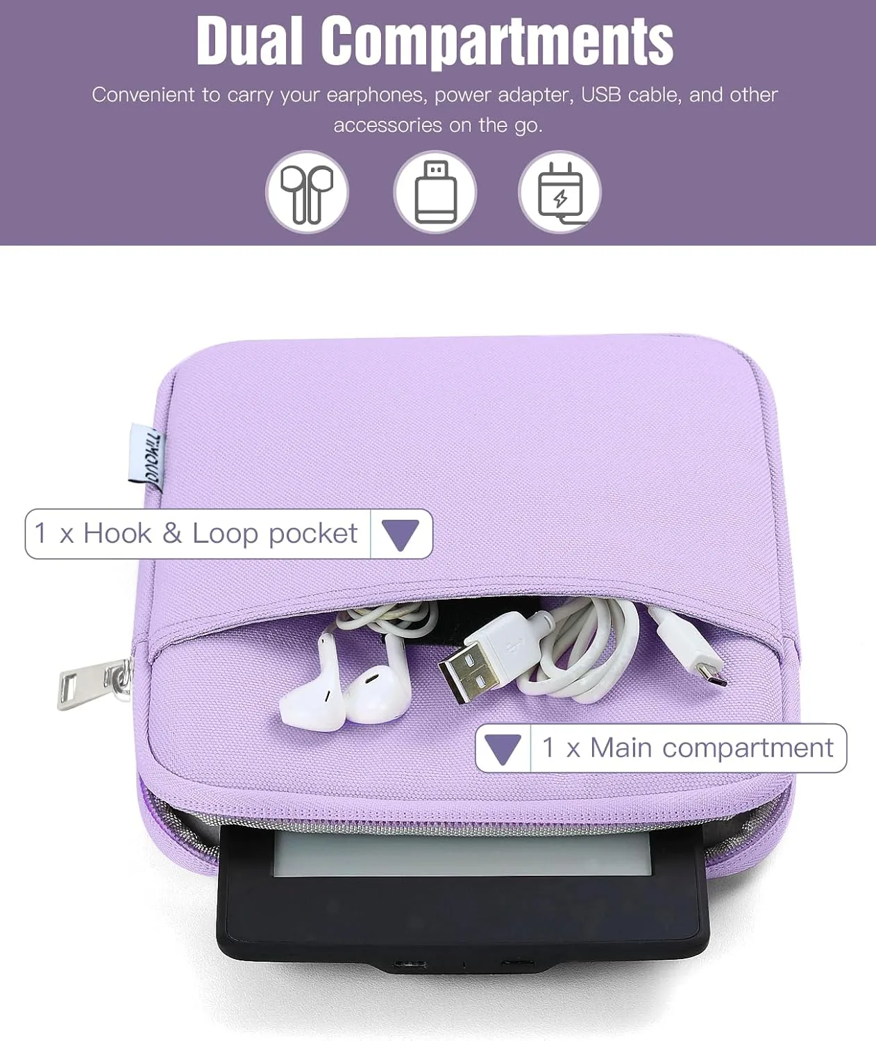 TiMOVO 6-7 Inch Sleeve Case for eReader, Taro Purple