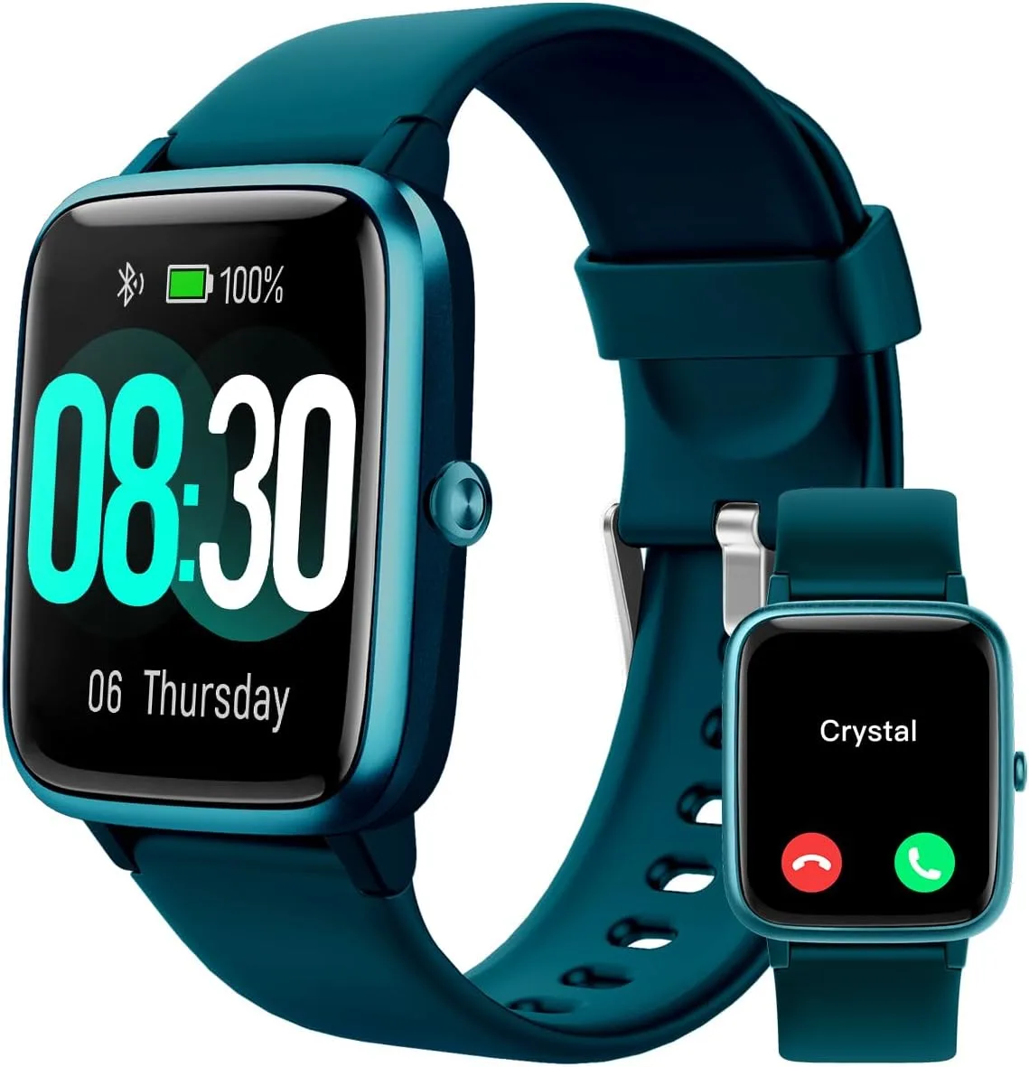 GRV Smart Watch for Men Women, Bluetooth Call, for iPhone Android Teal