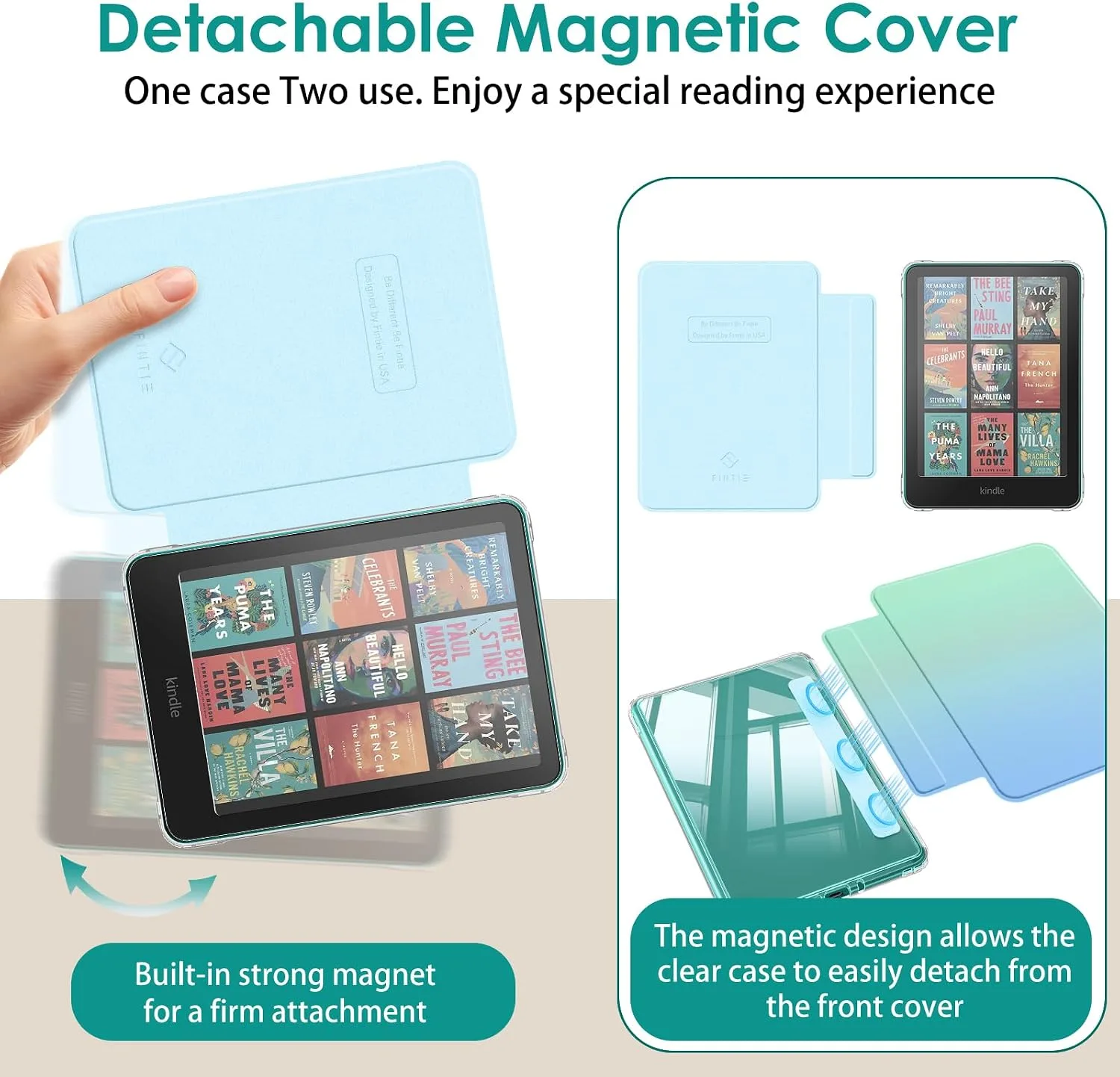 Fintie Detachable Case for Kindle Paperwhite 12th Gen 2024/Kindle Colorsoft