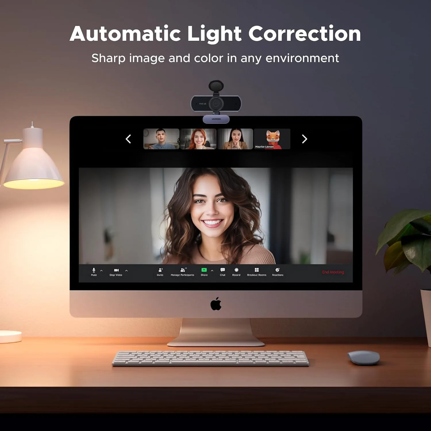 UGREEN 2K Webcam for PC Ultra HD 1080P Computer Webcam with Microphone