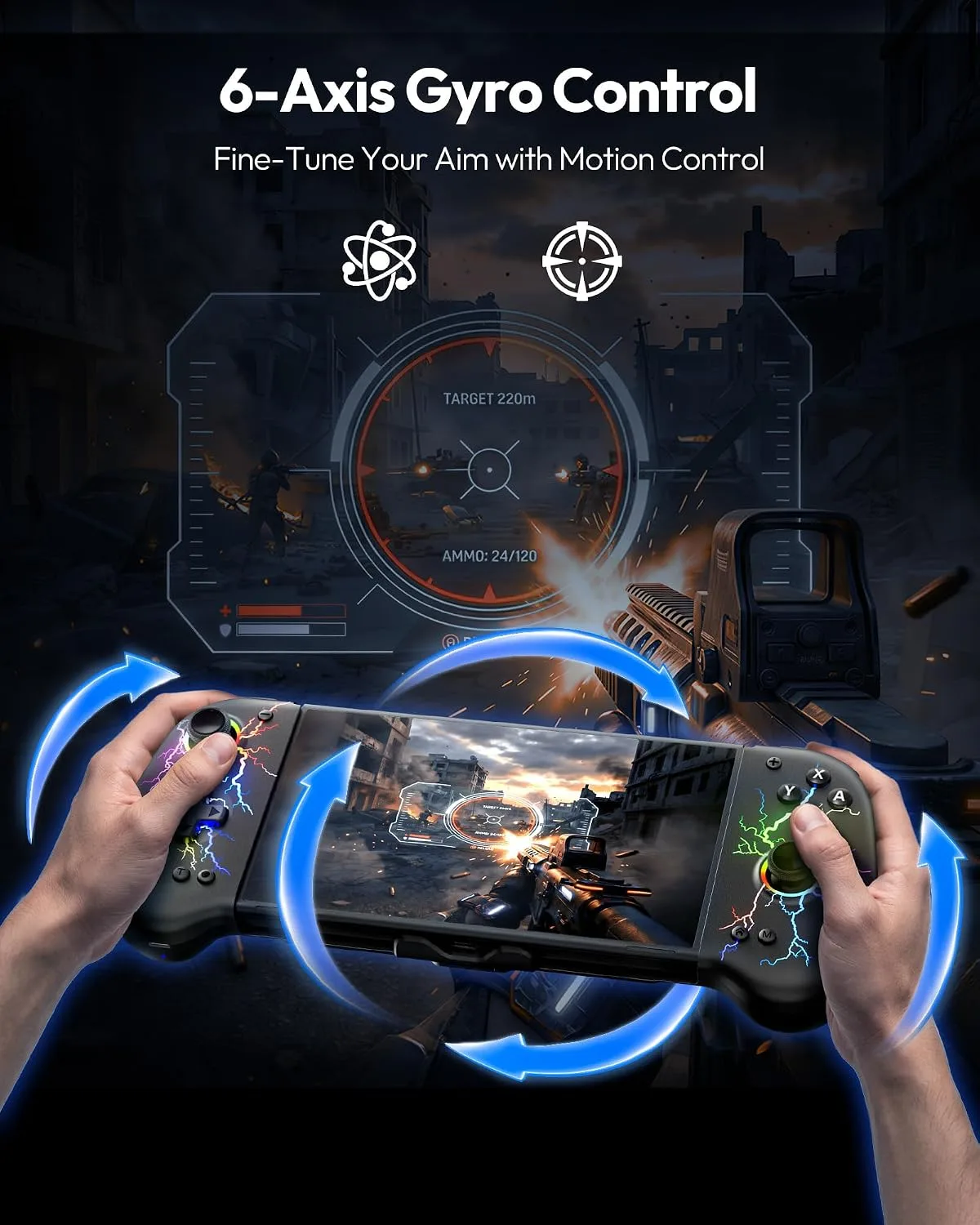 VOYEE Switch Controllers for Switch/OLED, with Hall Effect Joystick Black