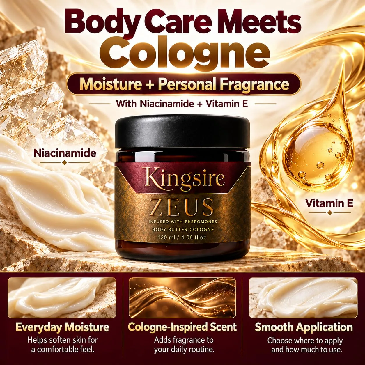 Kingsire Body Butter Cologne for Men, 120ml (2)