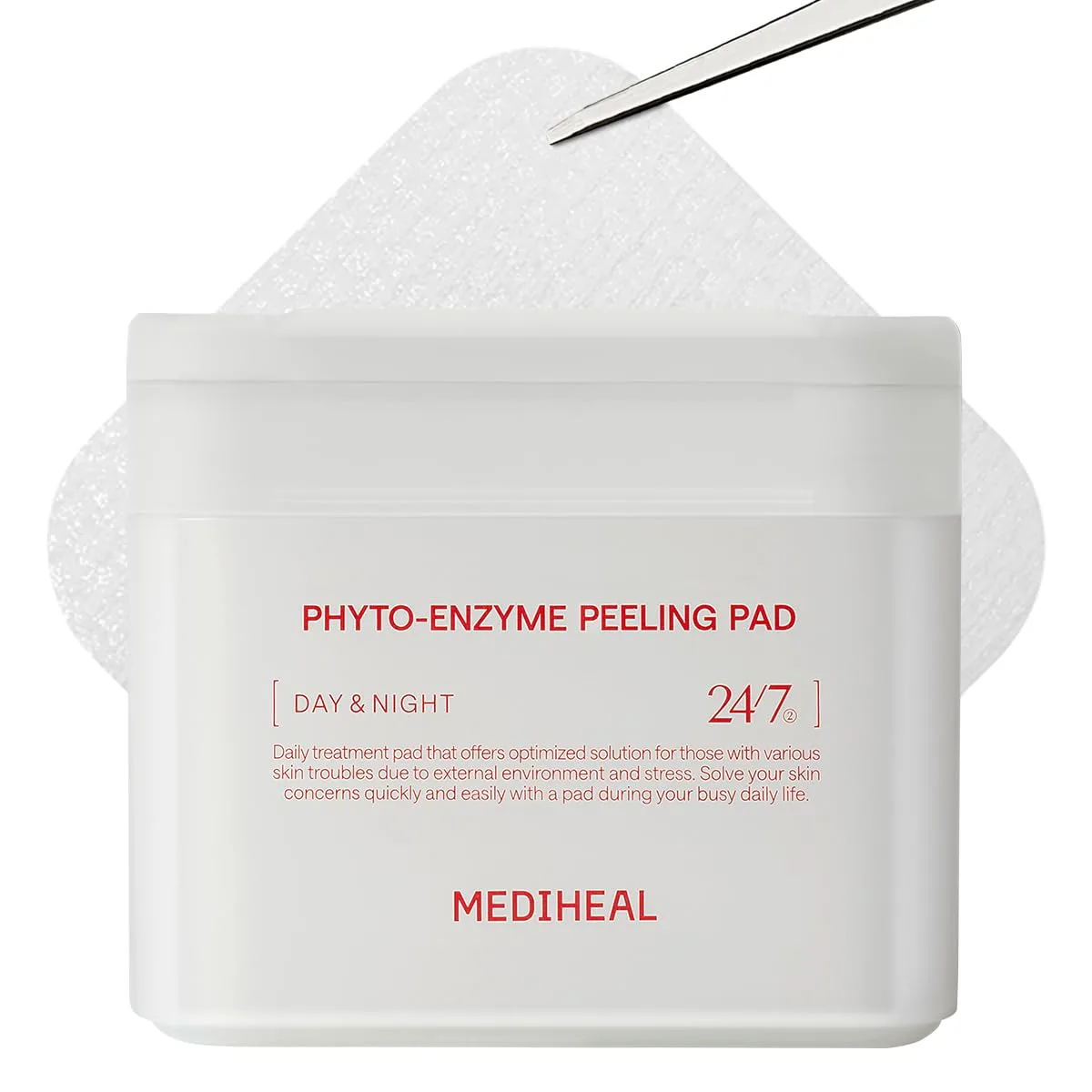 MEDIHEAL Toner Pads - Phyto Enzyme Exfoliating Peeling Pad (90 count) with LHA&Papaya Enzyme - Pore Tightening&Sebum Control - Dual-Textured Facial Pad for Pore Care, Korean Skin Care