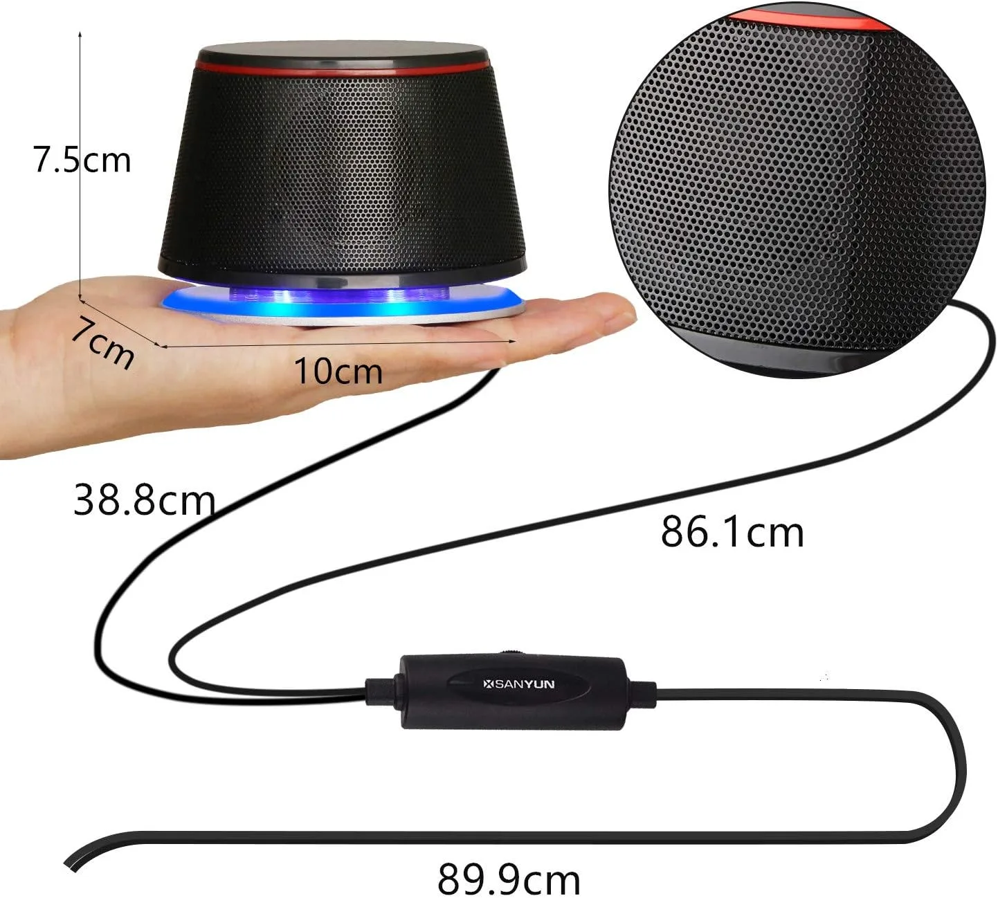 Sanyun SW102 Computer Speakers for Desktop PC Laptop, 2.0 USB Powered
