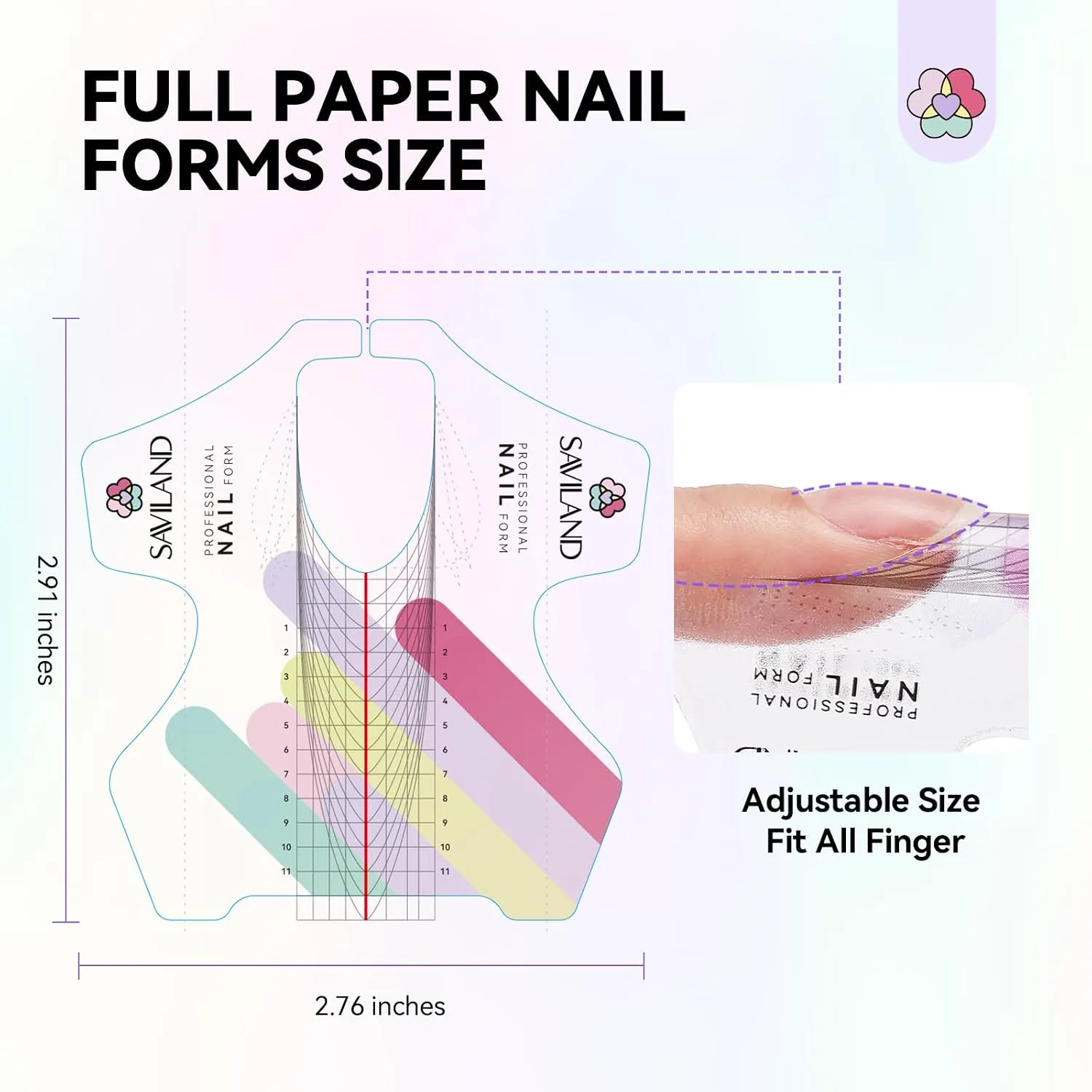 SAVILAND Reusable Long-length Nail Forms, 100 Pcs