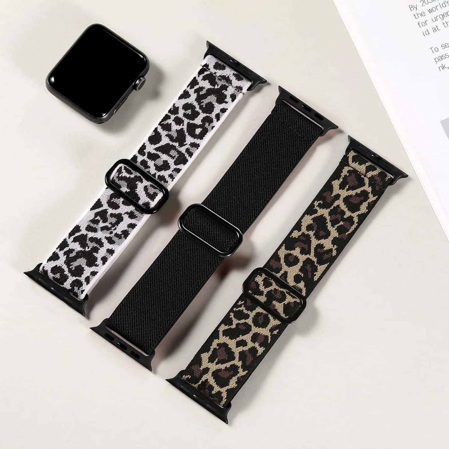 DaQin 3 Pack Stretchy Solo Loop Compatible with Apple Watch Bands Men Women